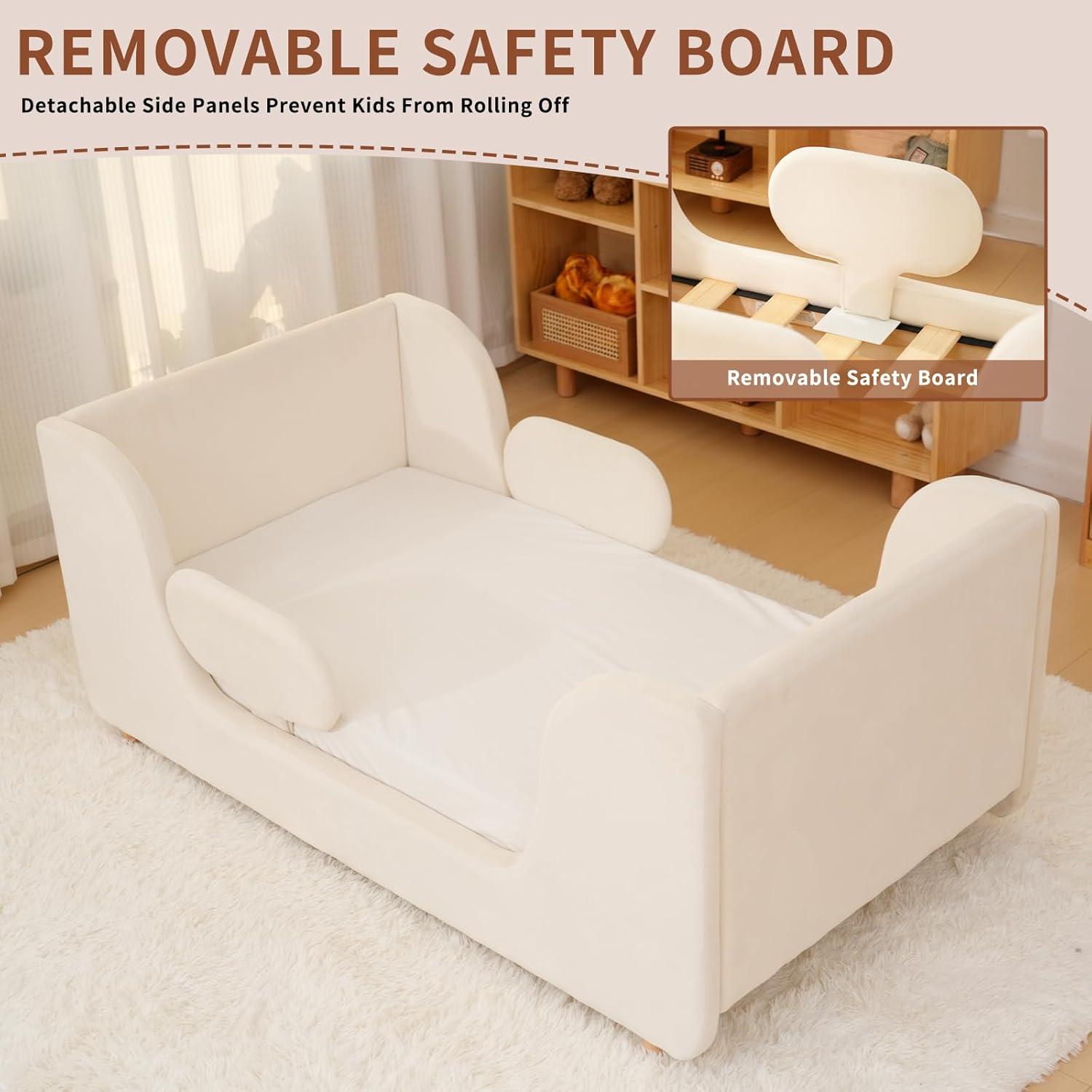 Cama para Niños DoCred - Estructura Baja con Barandillas - 142x80 cm