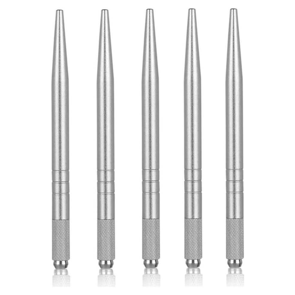 Kit de Microblading Pinkiou 5 Piezas Bolígrafos Plateados