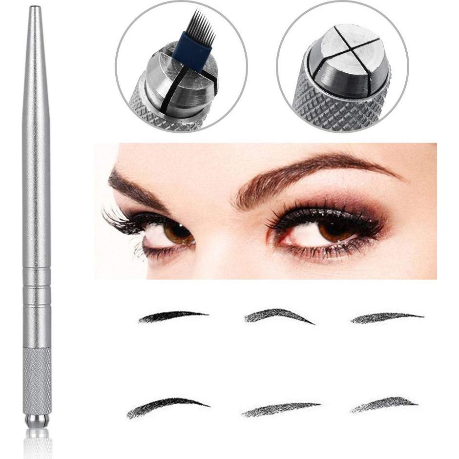Kit de Microblading Pinkiou 5 Piezas Bolígrafos Plateados