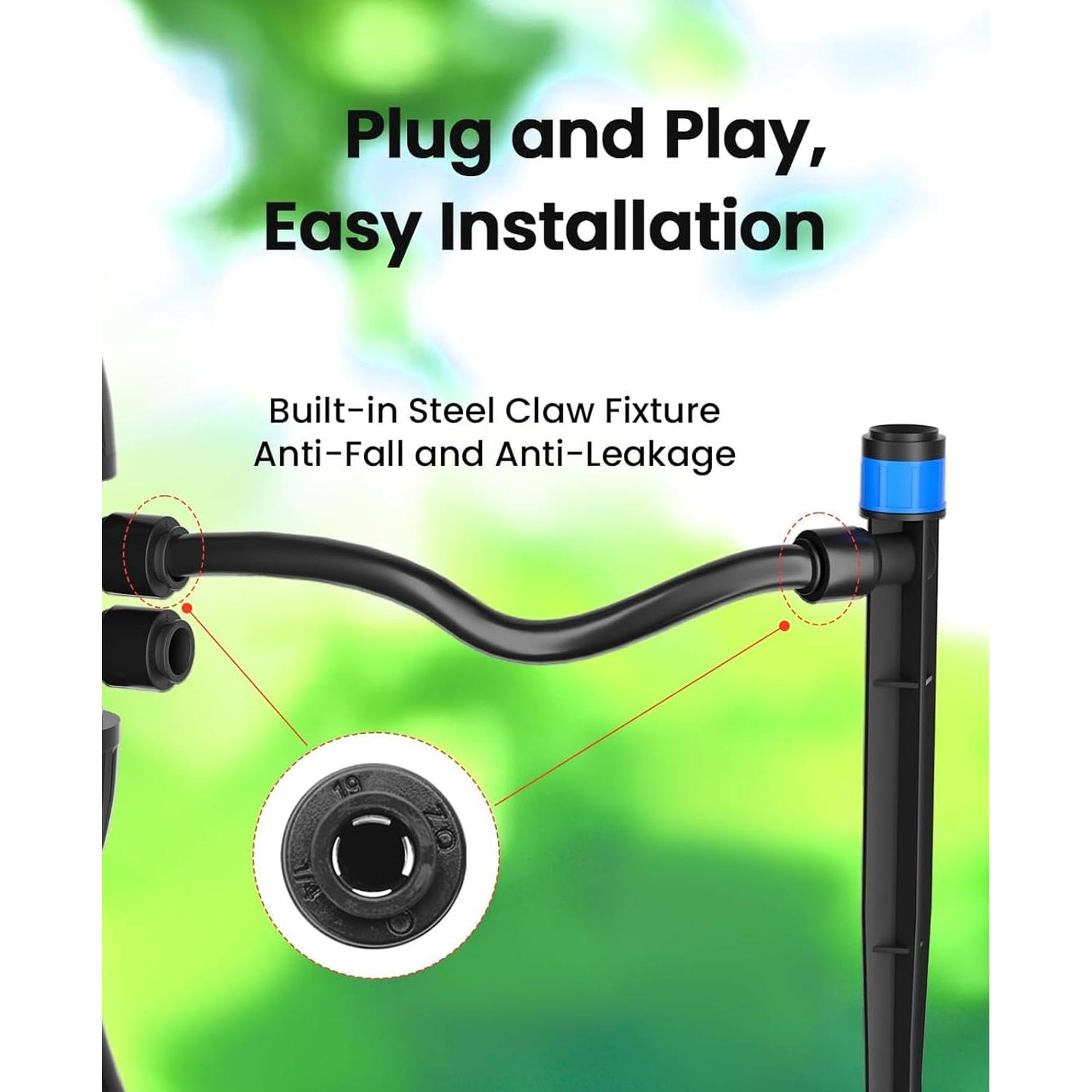 Kit de Riego por Goteo Automático Alxcellion 10.97m Jardín