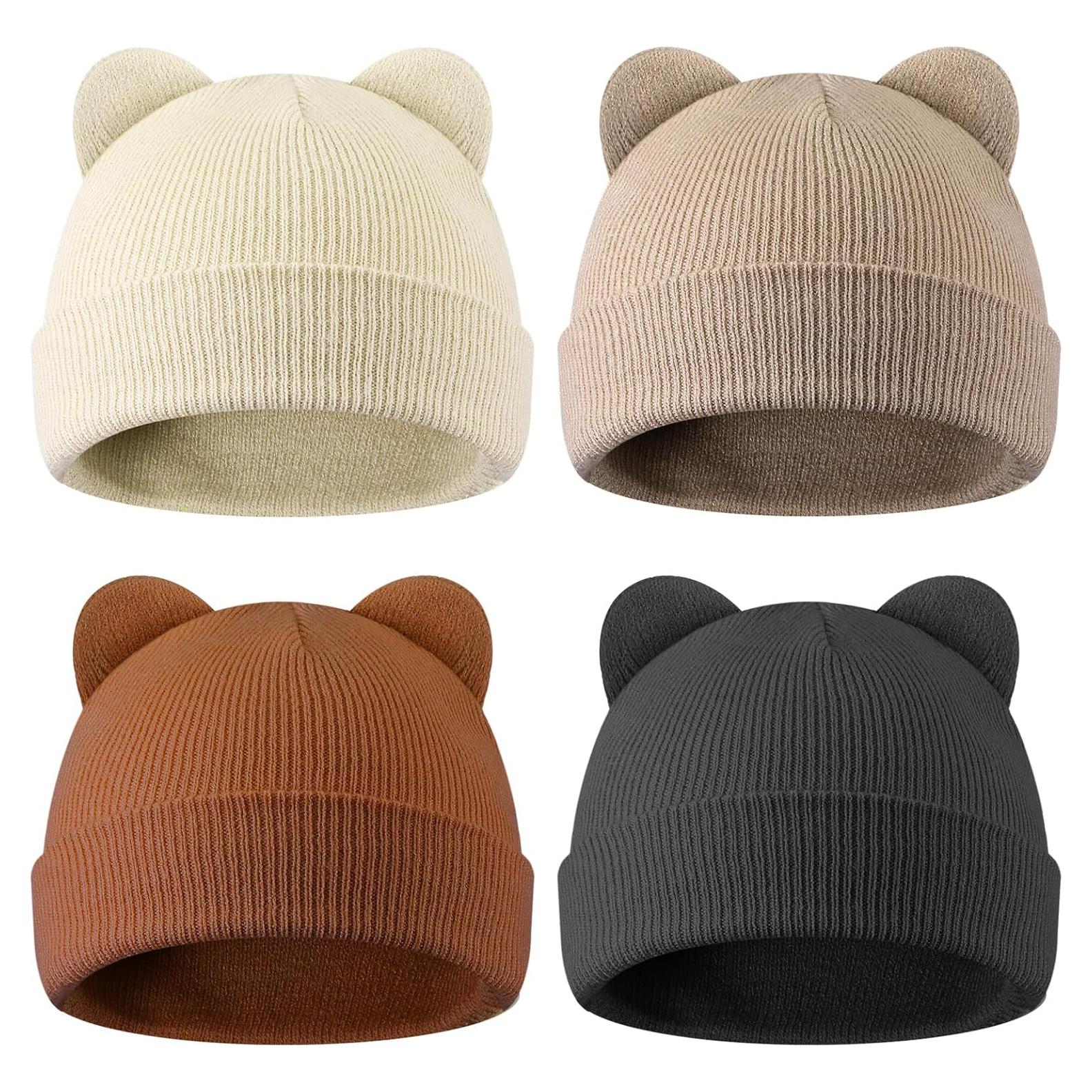 Gorros de Invierno Prematuros Jeyiour 4 Pcs Algodón Lazo