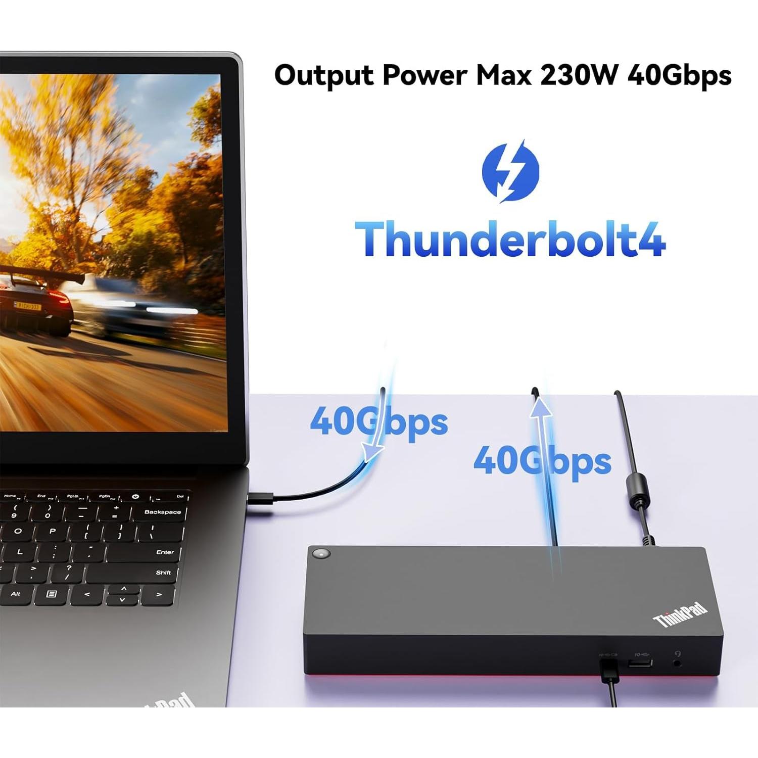 ThinkPad Estación Acoplamiento Thunderbolt 4 230W 4 Monitores