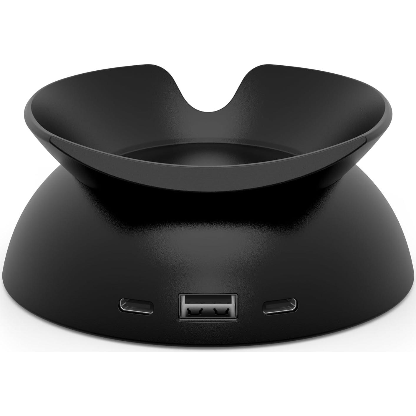 Echo Spot Bundle: Includes Echo Spot (2024 Release) | Black & Made for Amazon Stand with USB-C and USB-A Charging Ports | Black