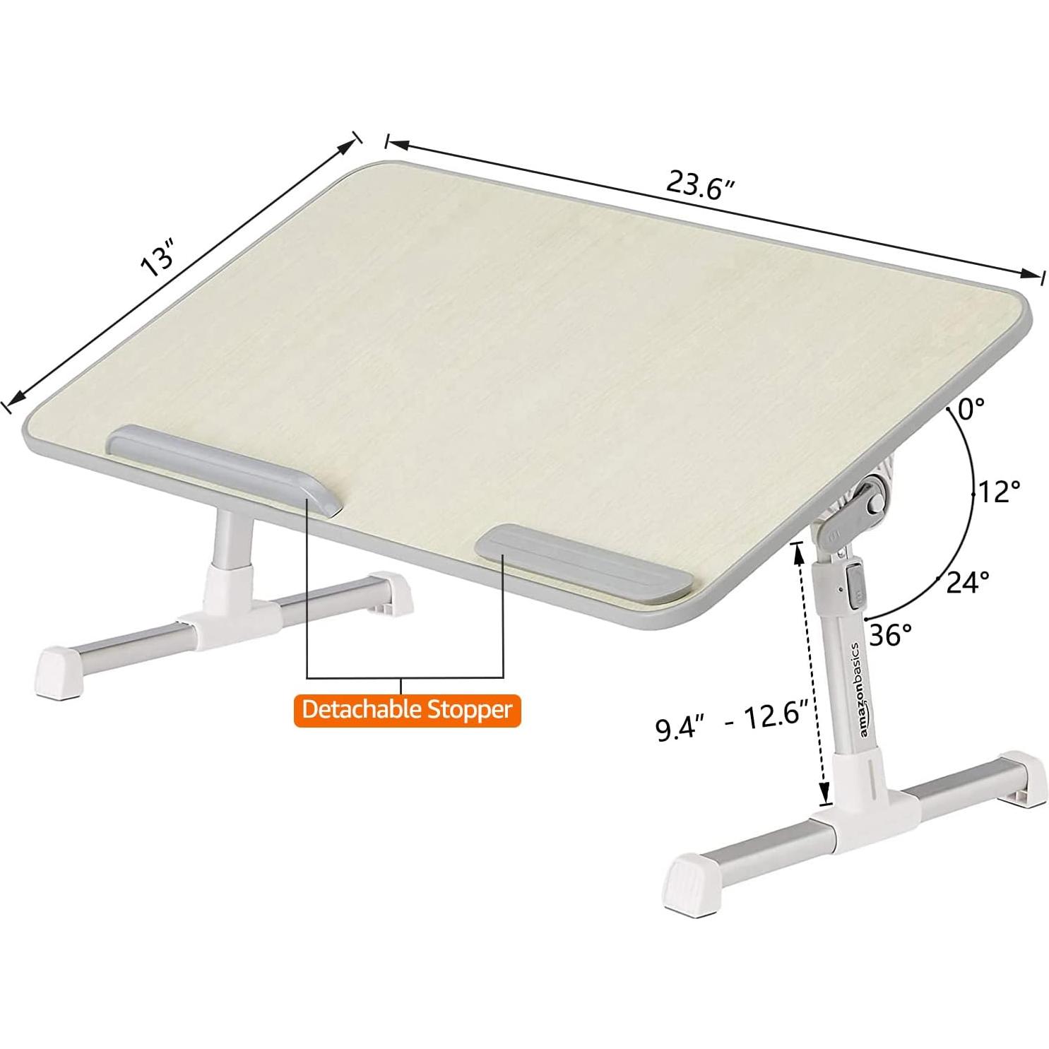 Mesa de bandeja ajustable Amazon Basics para laptop 60x33cm