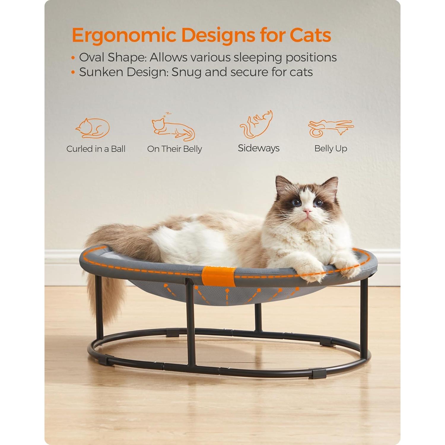 Cama para mascotas Feandrea ovalada, hamaca para gatos gris