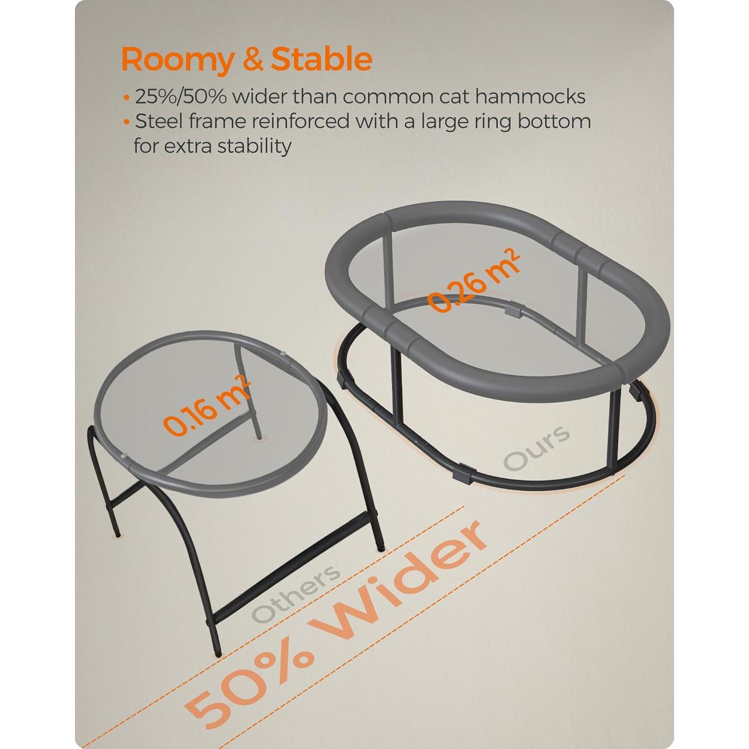 Cama para mascotas Feandrea ovalada, hamaca para gatos gris