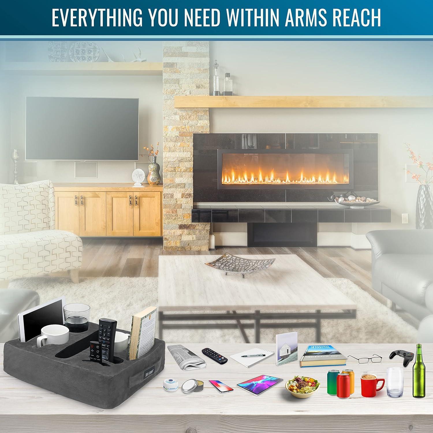 Soporte para Tazas Sofa Buddy Cuadrado Gris Antideslizante