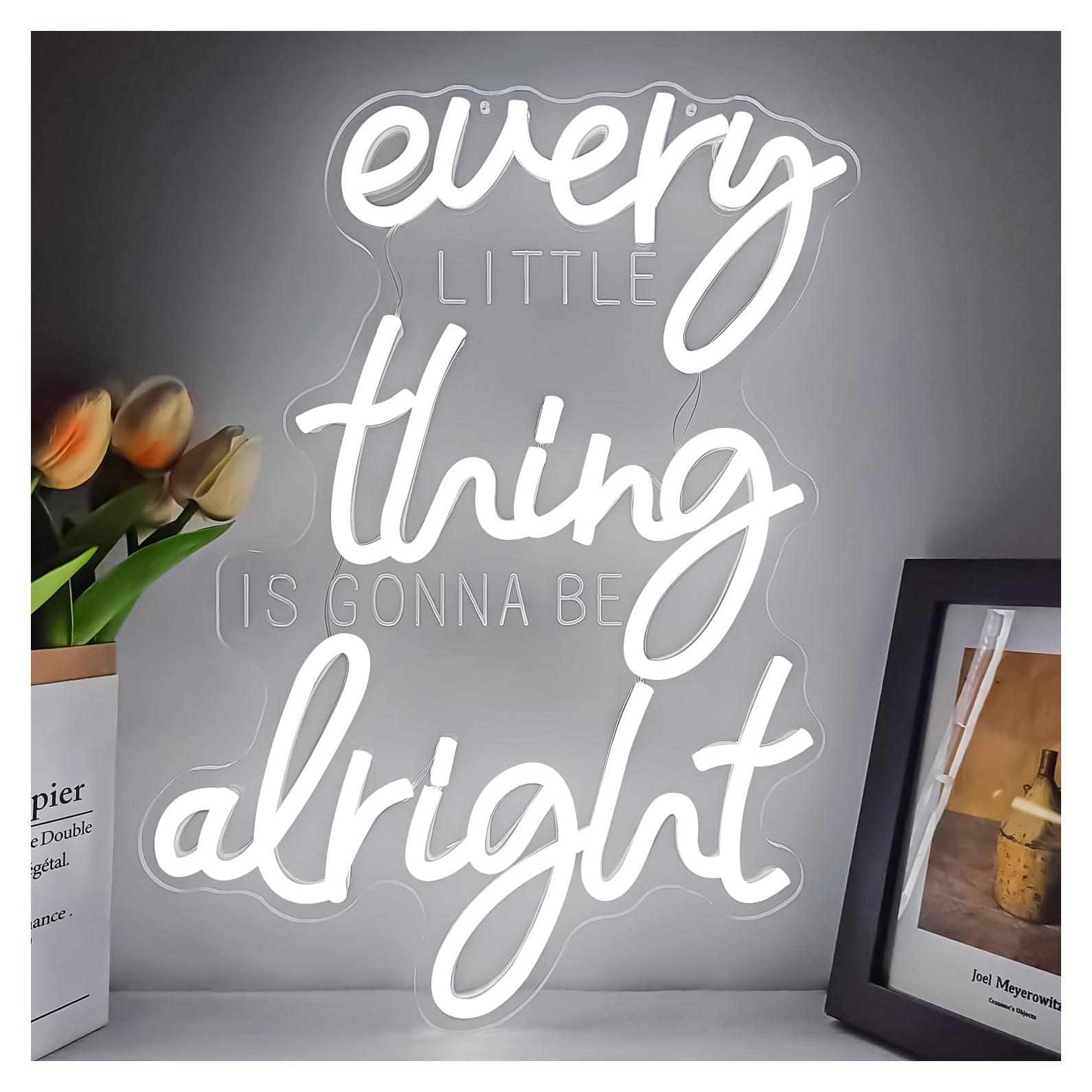 Cartel de neón motivacional FuugZze 'Todo va a estar bien' LED