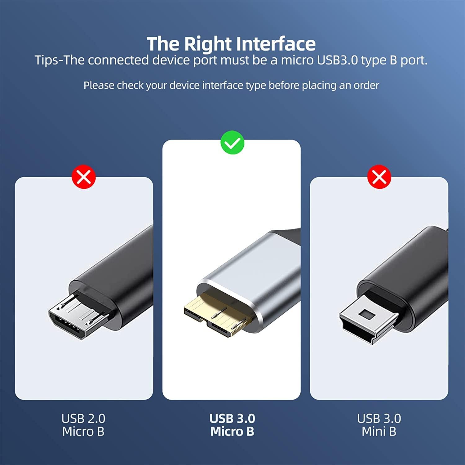 Cable Micro B USB 3.0 CLAVOOP 0.46m 5 Gbps Alta Velocidad