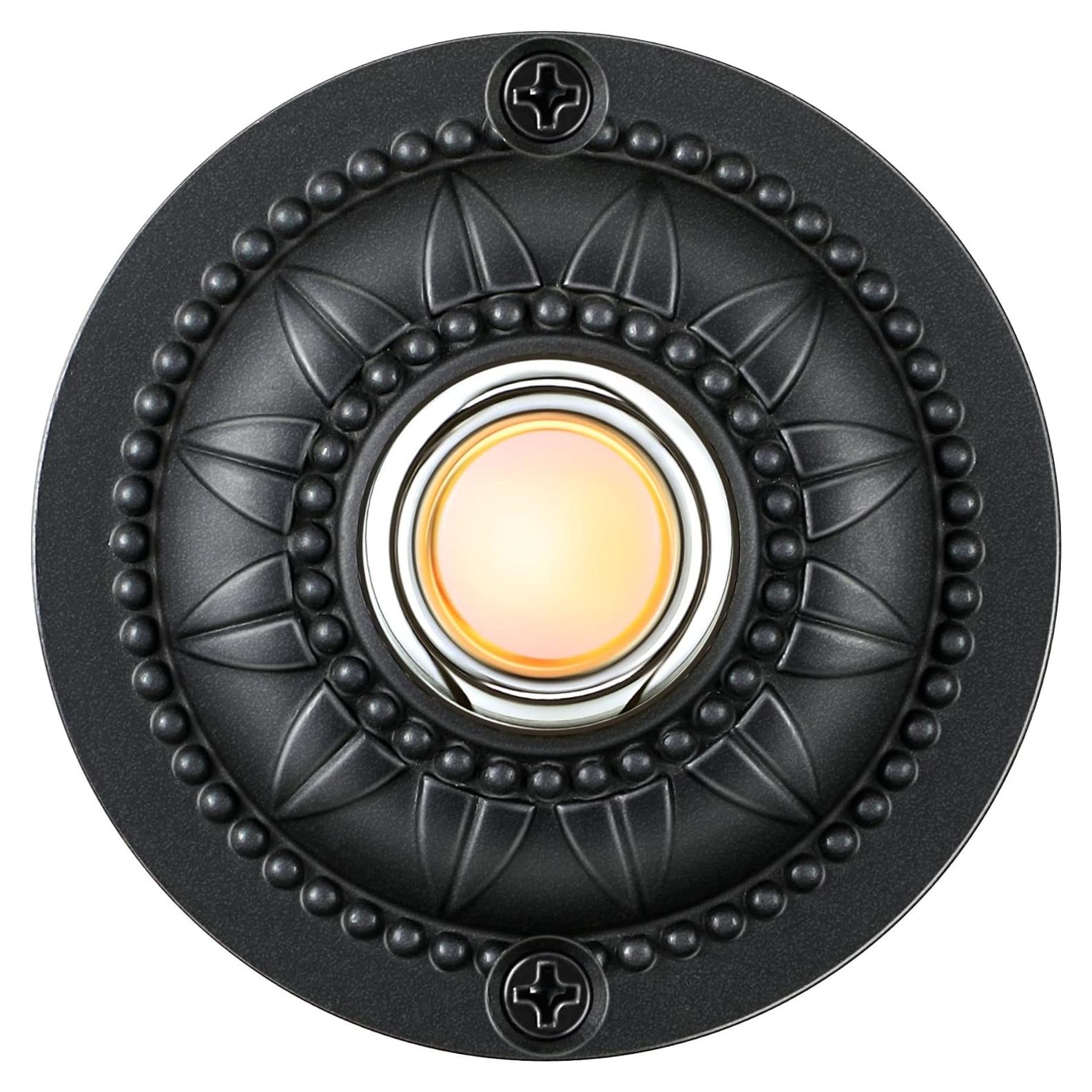 Botón de timbre Dreyoo de metal negro con luz LED