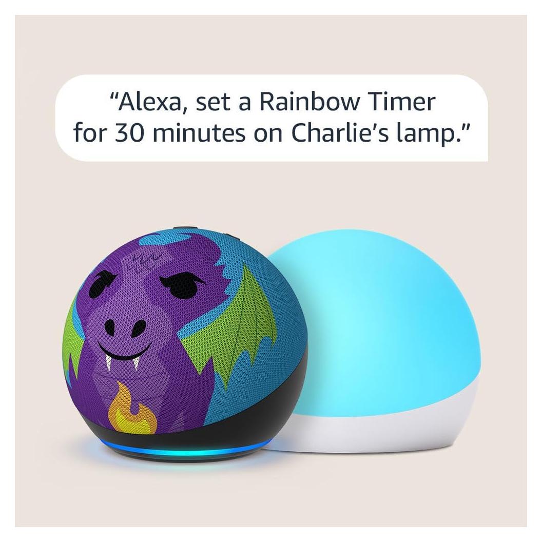 Echo Dot (5th Gen) Kids Dragon with Echo Glow