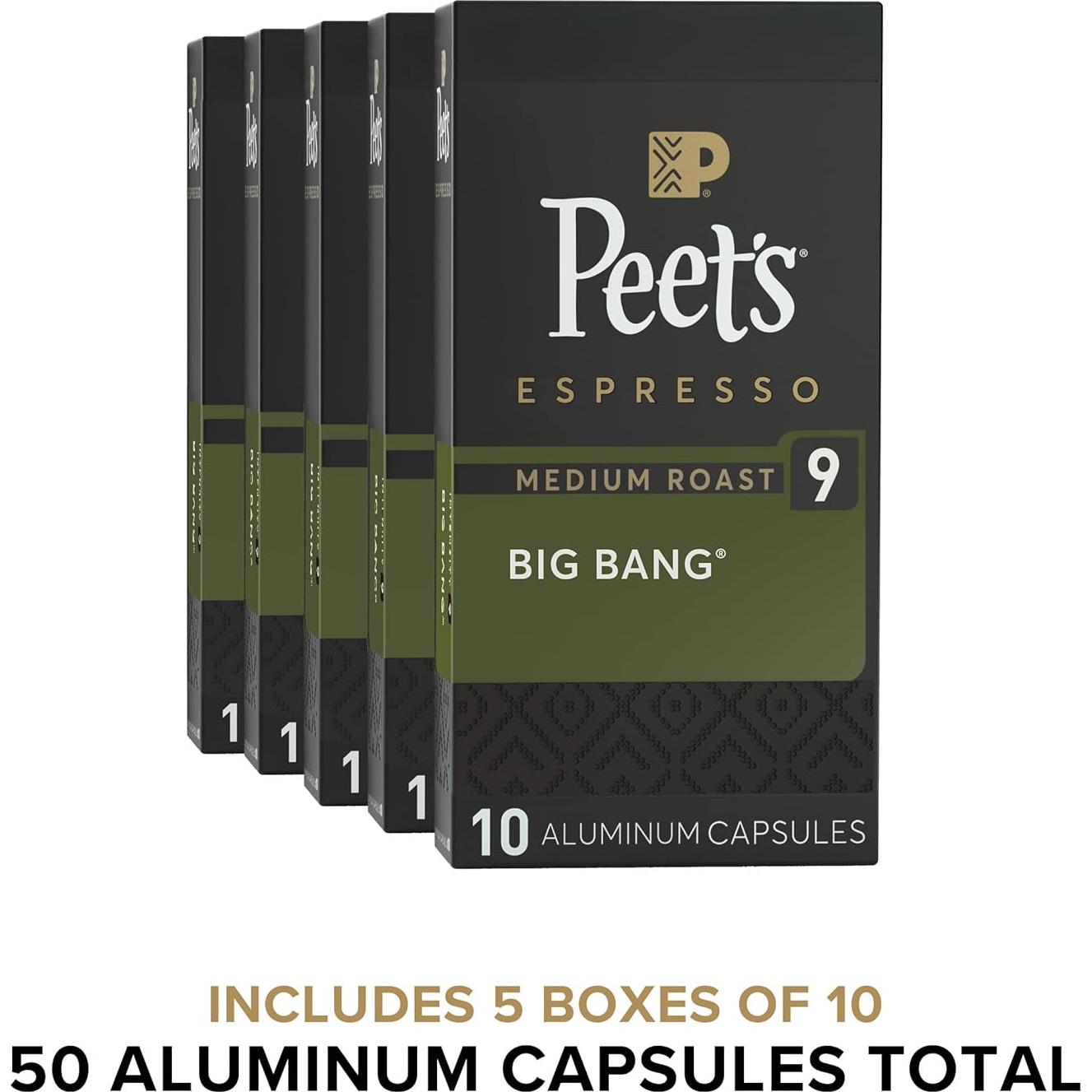 Cápsulas de Espresso Peet's Big Bang Tostado Medio 50 Unidades