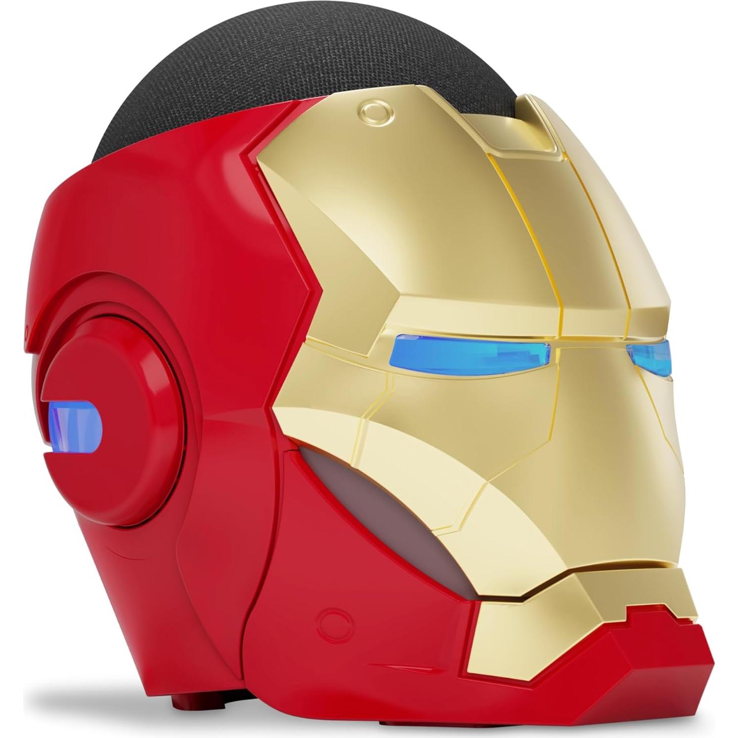 Echo Bundle: Echo Dot (5th Gen, 2022 release) | Charcoal and Limited Edition Marvel Iron Man Stand