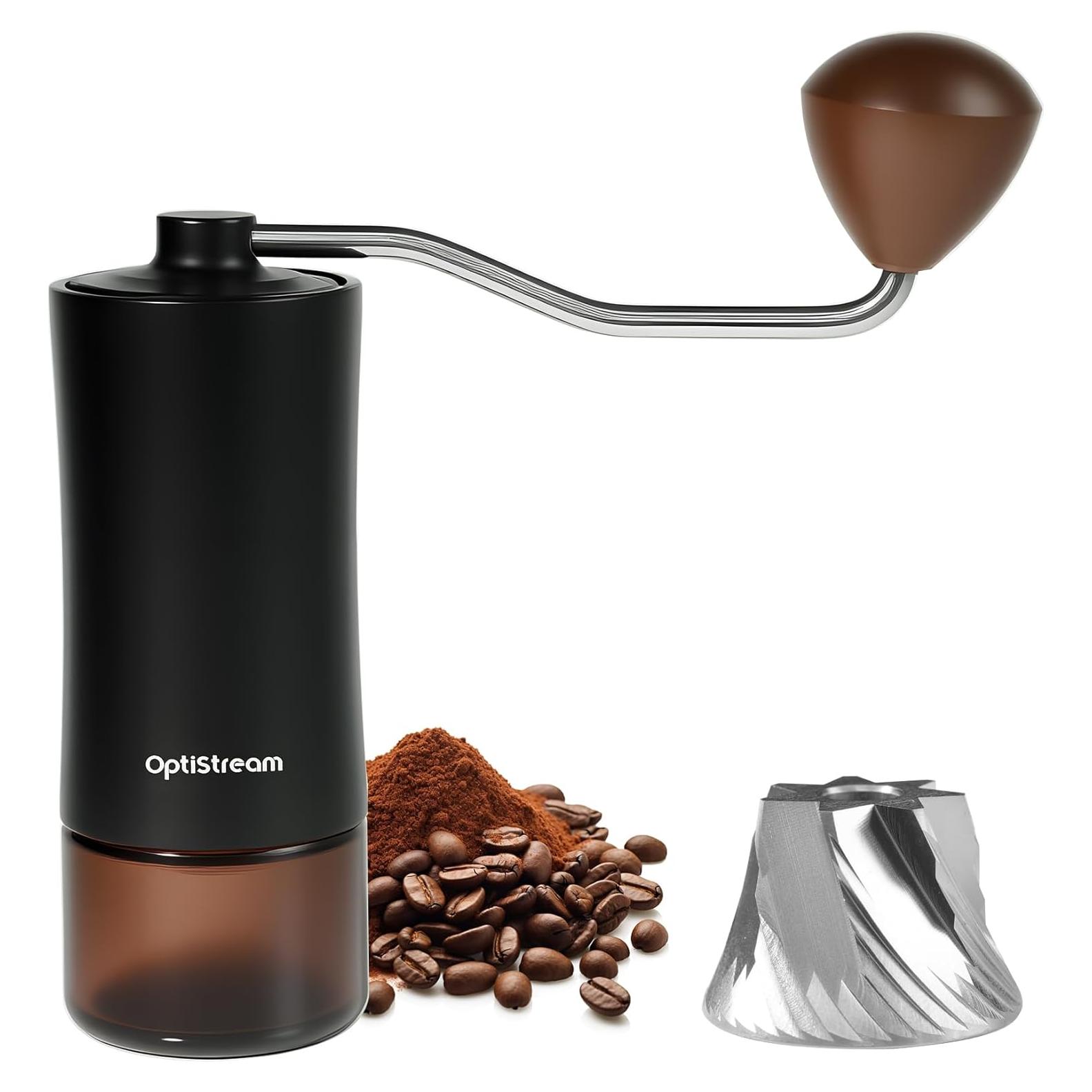 Molino de Café Manual Optistream Negro 25g Aluminio Portátil