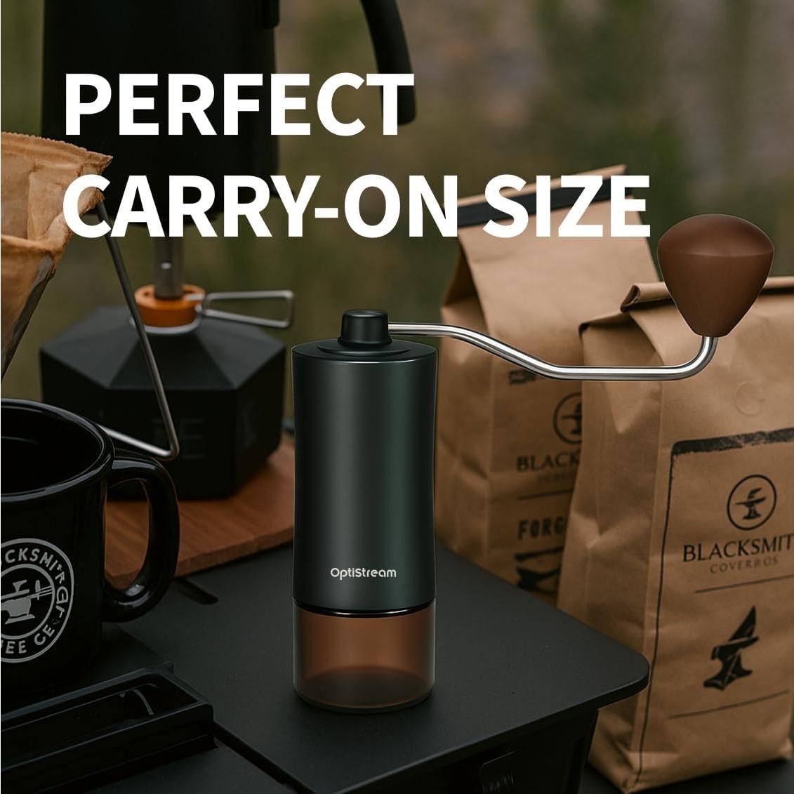 Molino de Café Manual Optistream Negro 25g Aluminio Portátil