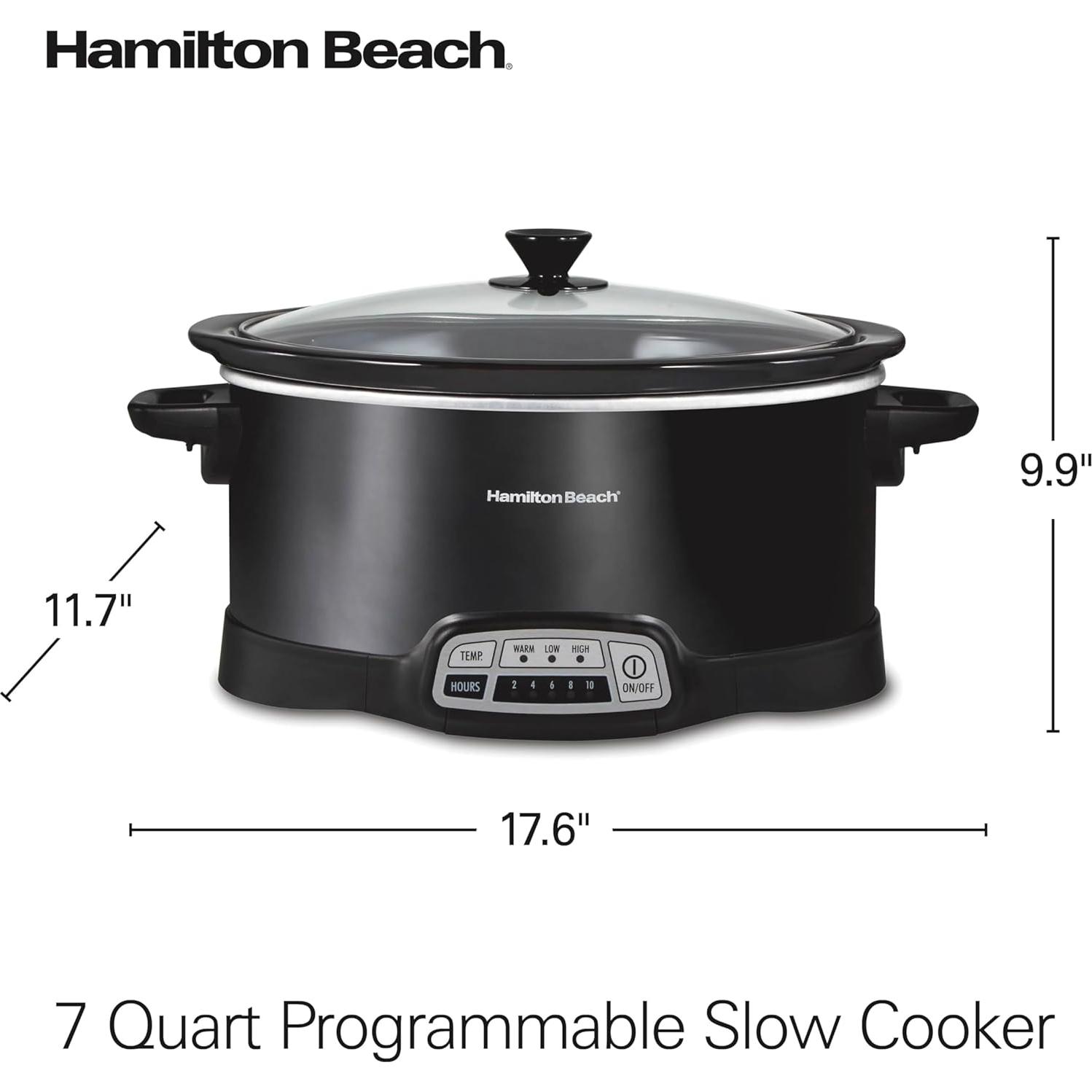 Cocedor Lento Programable Hamilton Beach 7 Cuartos Negro