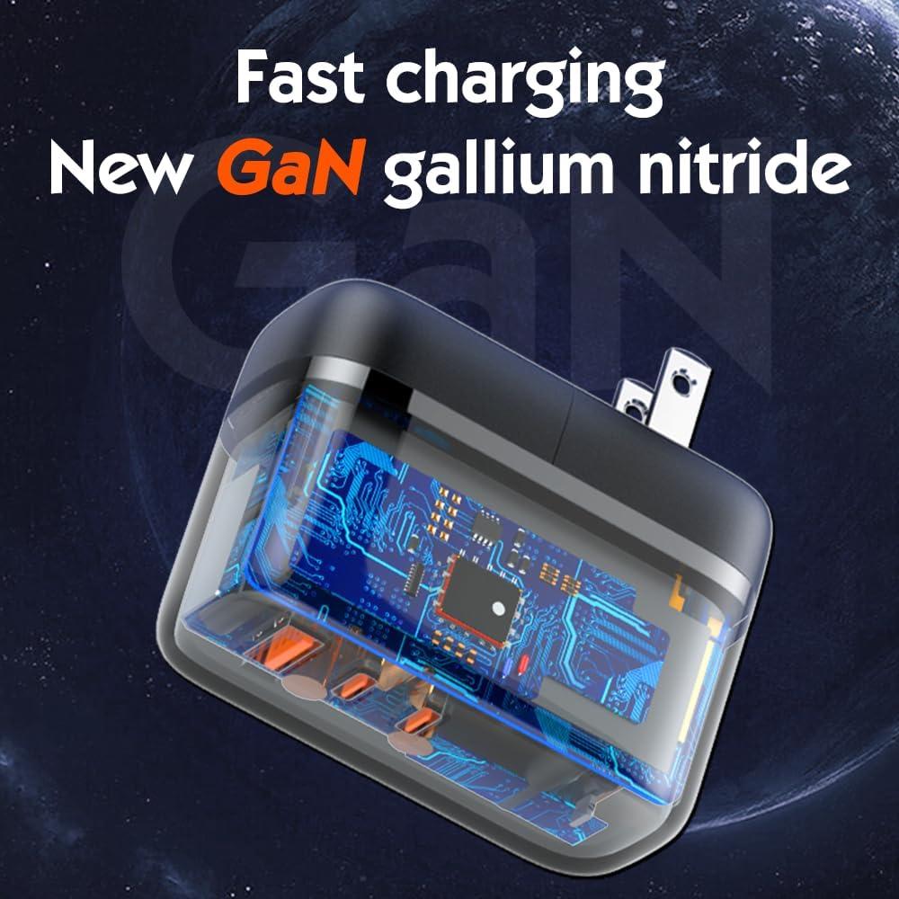 Cargador Rápido USB C 65W GaN LDNIO Q366 con Cable Lightning