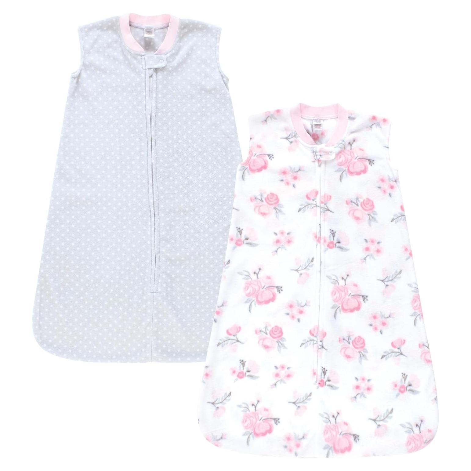 Saco de Dormir de Peluche Hudson Baby 0-6 Meses Floral Rosa 2pk