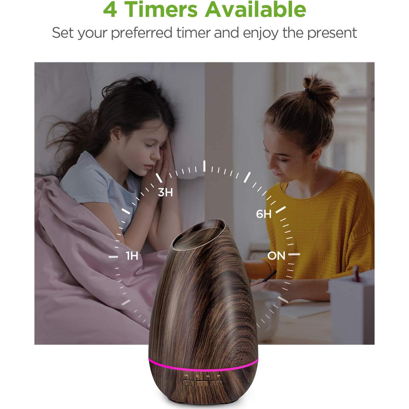 Difusor de Aceite Esencial InnoGear 400ml Madera Marrón