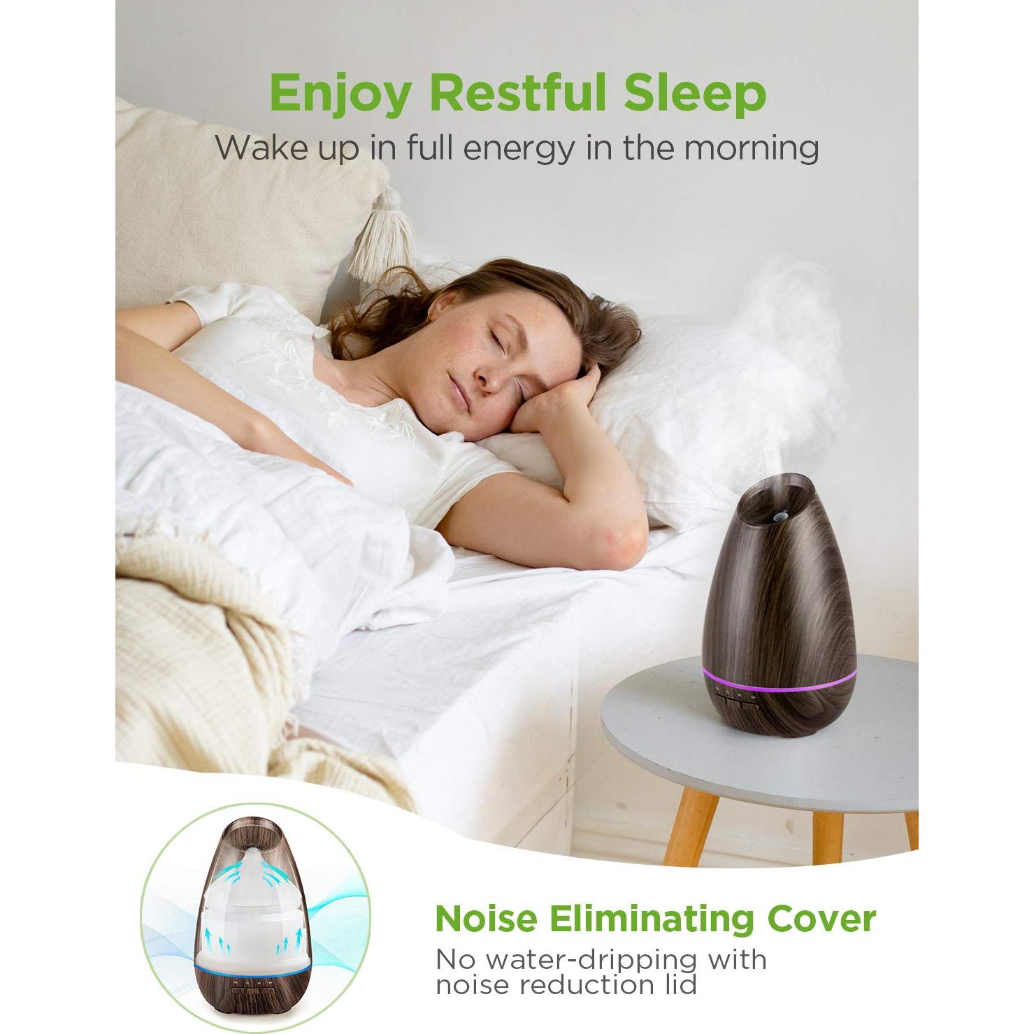 Difusor de Aceite Esencial InnoGear 400ml Madera Marrón