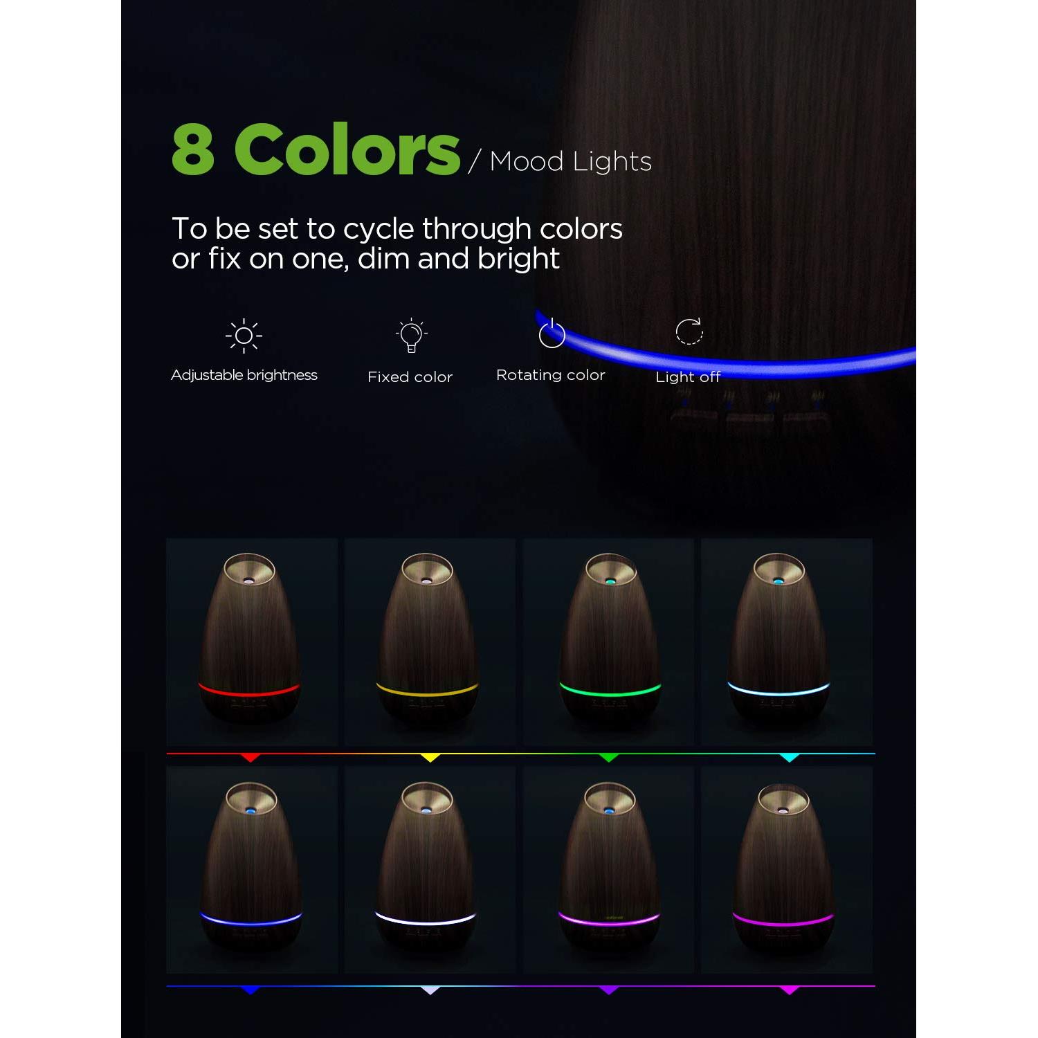 Difusor de Aceite Esencial InnoGear 400ml Madera Marrón