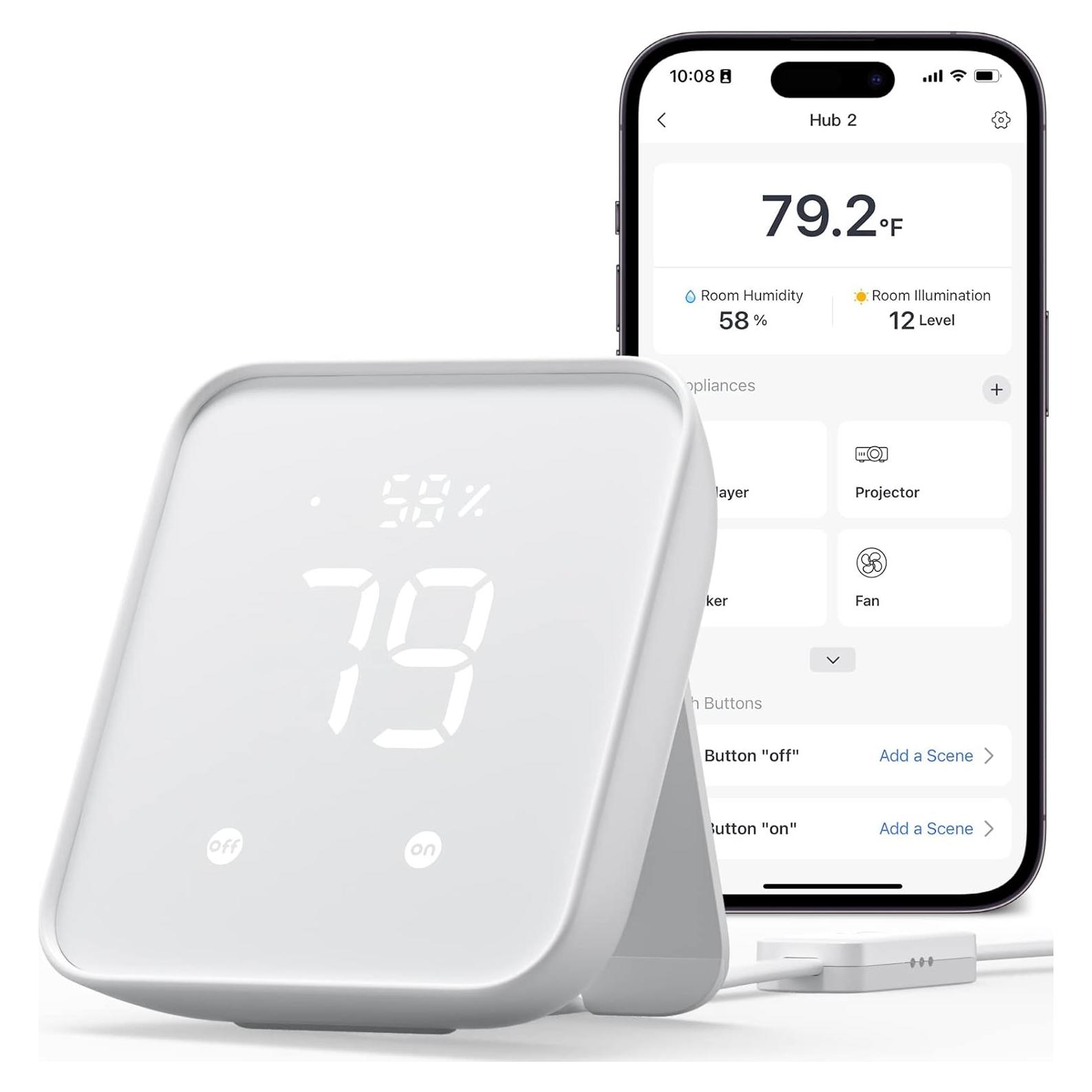 SwitchBot Hub 2 (2da Gen) Termómetro Higrómetro WiFi Inteligente