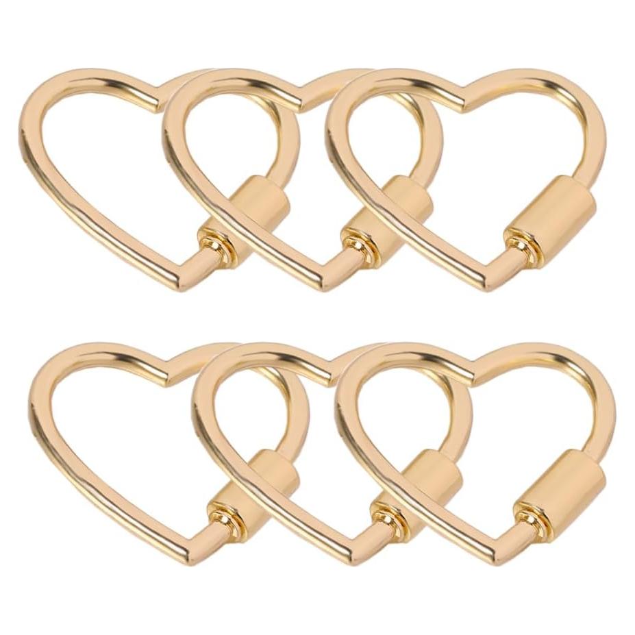 Juego de 6 Carabiners de Aluminio KCKEYS 30mm Corazón