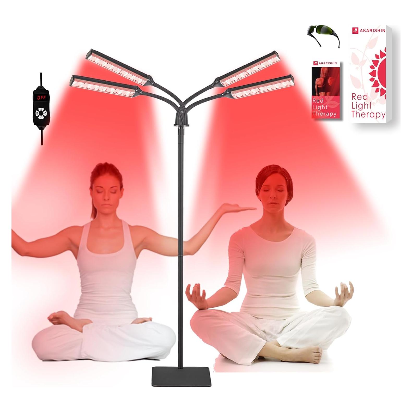 Lámpara de Terapia de Luz Roja Akarishin 36W 4 Cabezas Ajustable