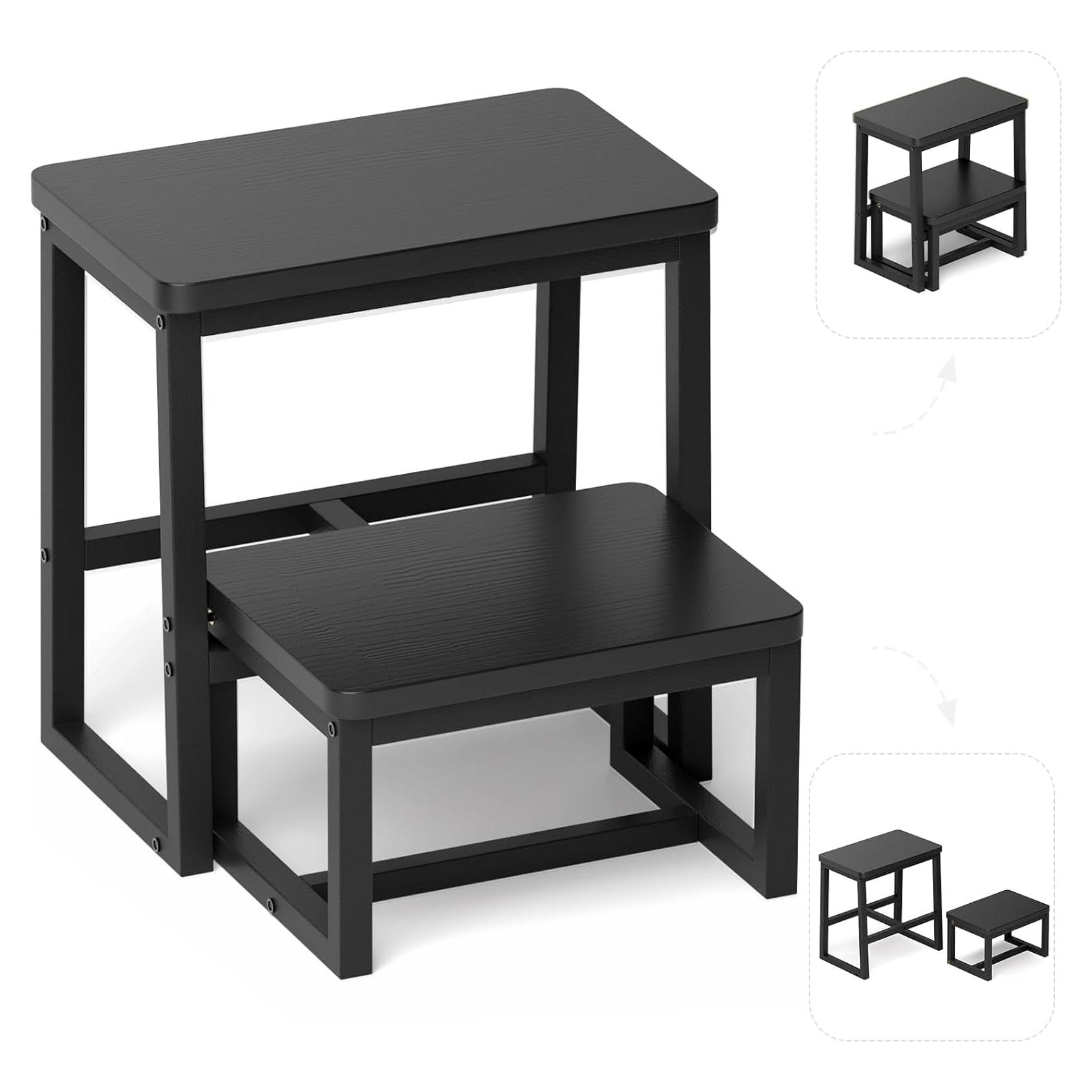 Escalera 3 en 1 iTsst de 2 pasos, soporte 227 kg, negra