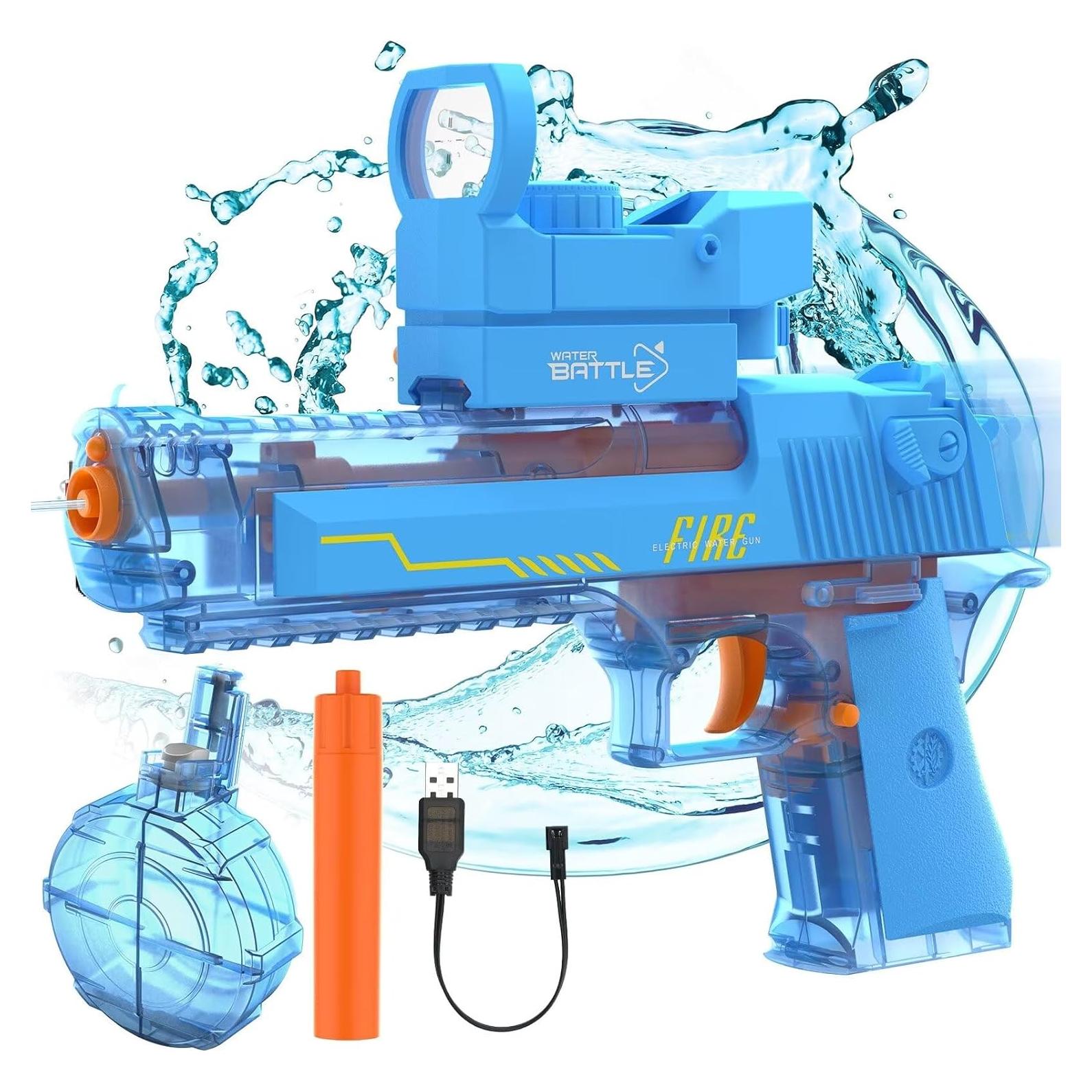 Pistola de Agua Eléctrica Coroiesty 500ml Doble Disparo Azul