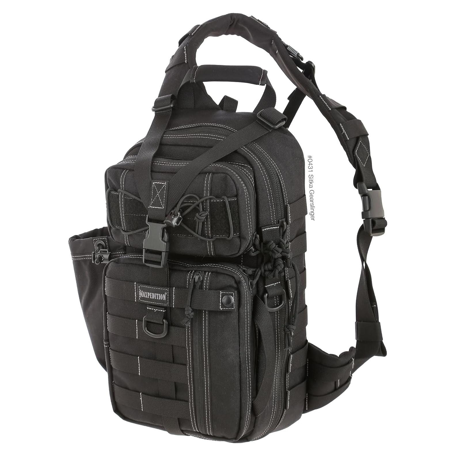 Mochila Bandolera Maxpedition Sitka Gearslinger Negra 15x8x3