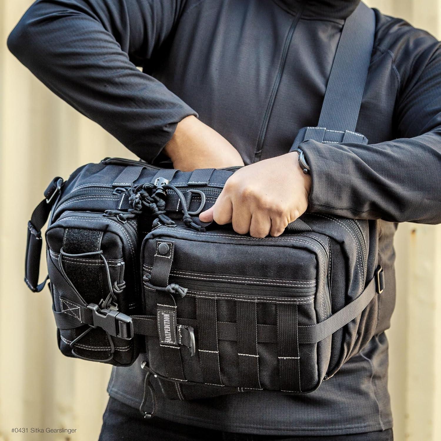 Mochila Bandolera Maxpedition Sitka Gearslinger Negra 15x8x3