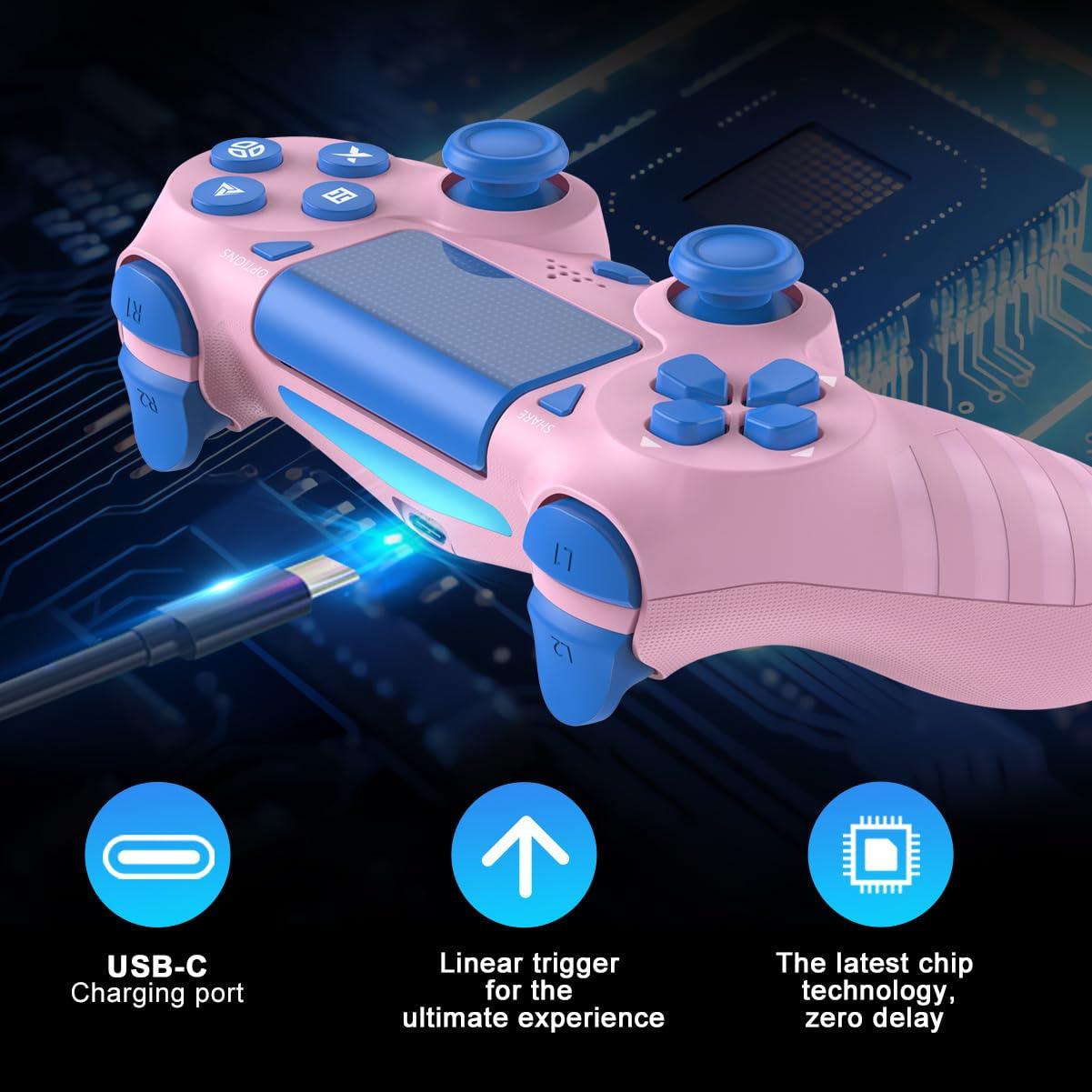 Controladores Inalámbricos Dyondar 2-Pack para PS4/PC - Batería 1000mAh, Vibración Dual, Joystick Mejorado