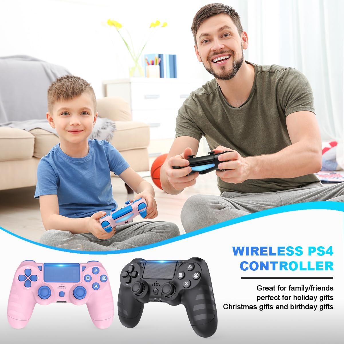 Controladores Inalámbricos Dyondar 2-Pack para PS4/PC - Batería 1000mAh, Vibración Dual, Joystick Mejorado