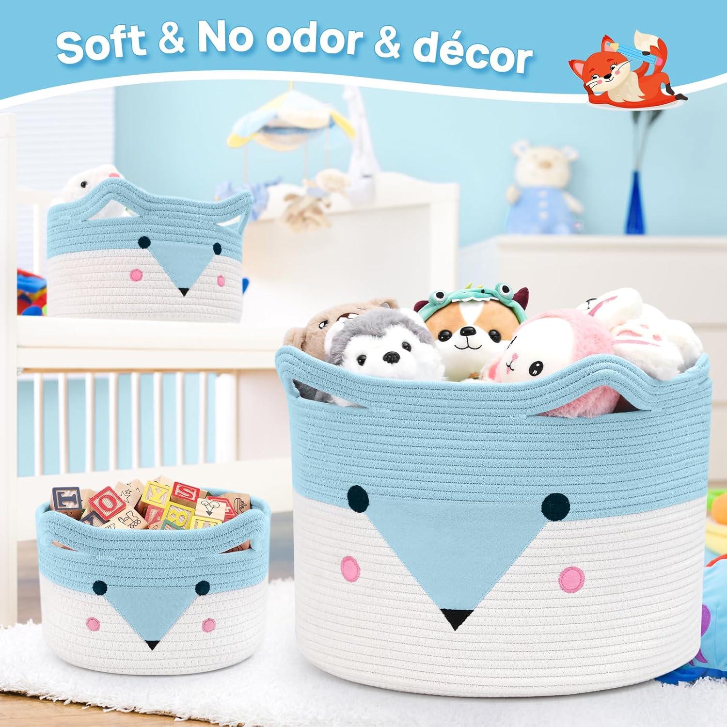 Cesta de Almacenamiento para Bebés AXHOP 3 Pack Algodón 50.8x35.1cm