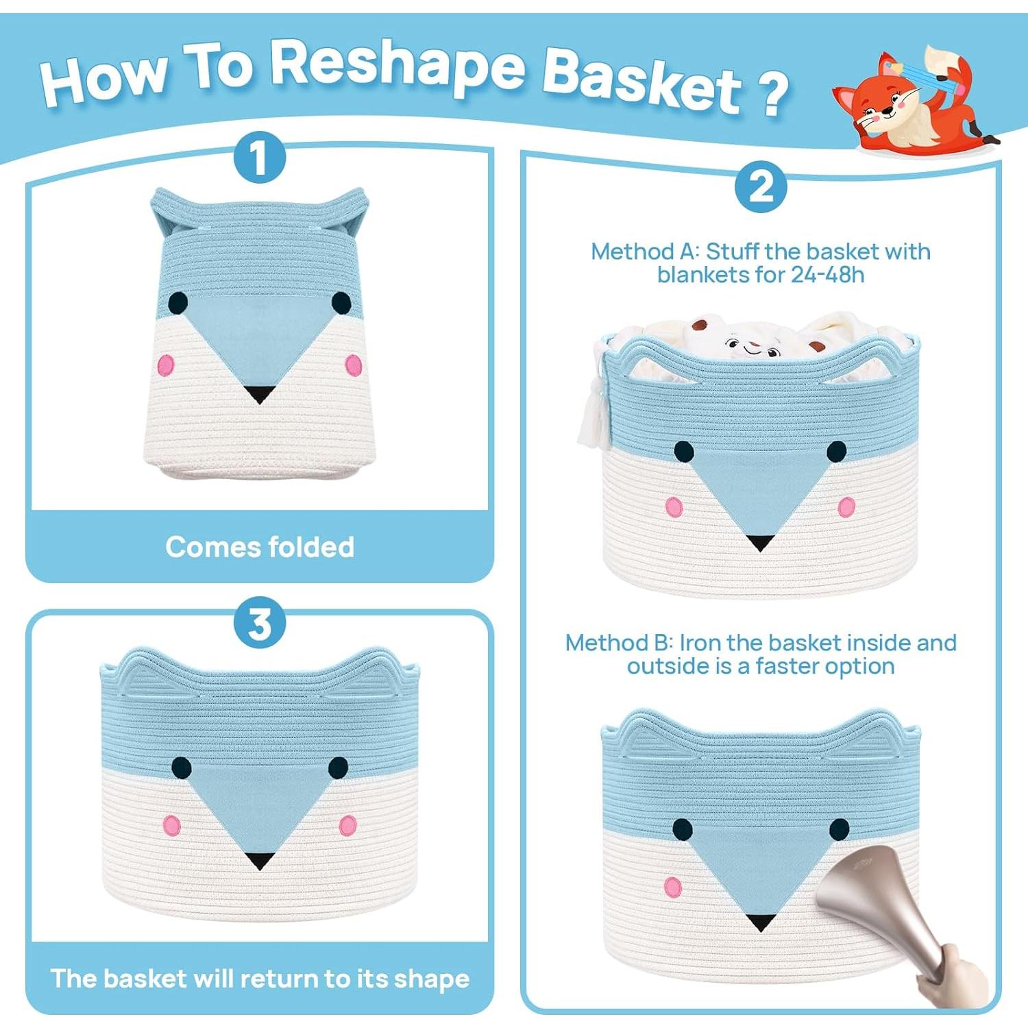 Cesta de Almacenamiento para Bebés AXHOP 3 Pack Algodón 50.8x35.1cm