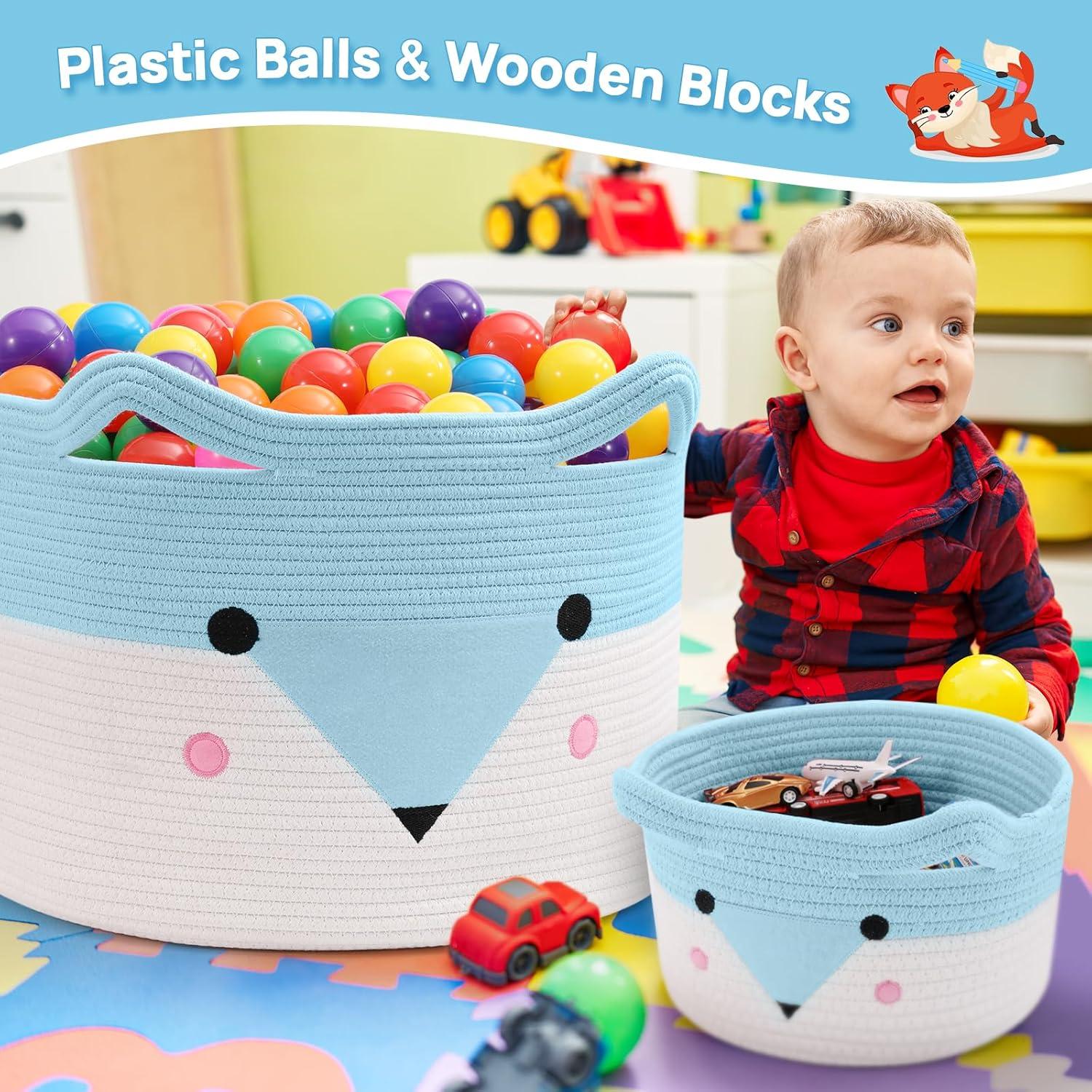 Cesta de Almacenamiento para Bebés AXHOP 3 Pack Algodón 50.8x35.1cm