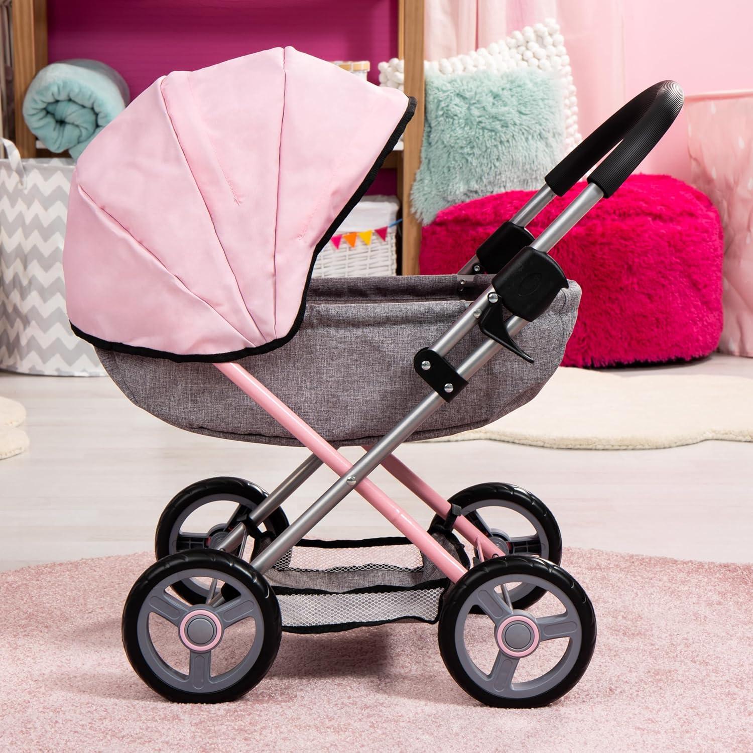 Carrito de Muñeca 4 en 1 Bayer Rosa y Gris - Hasta 45.72 cm