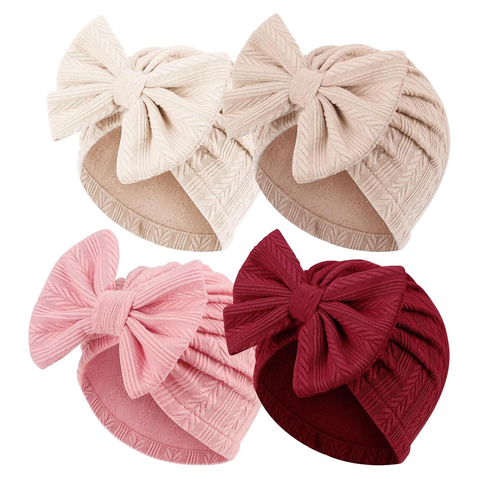 Gorros para Bebé Niña Recién Nacida AQOKKA con Lazo 3-12 Meses