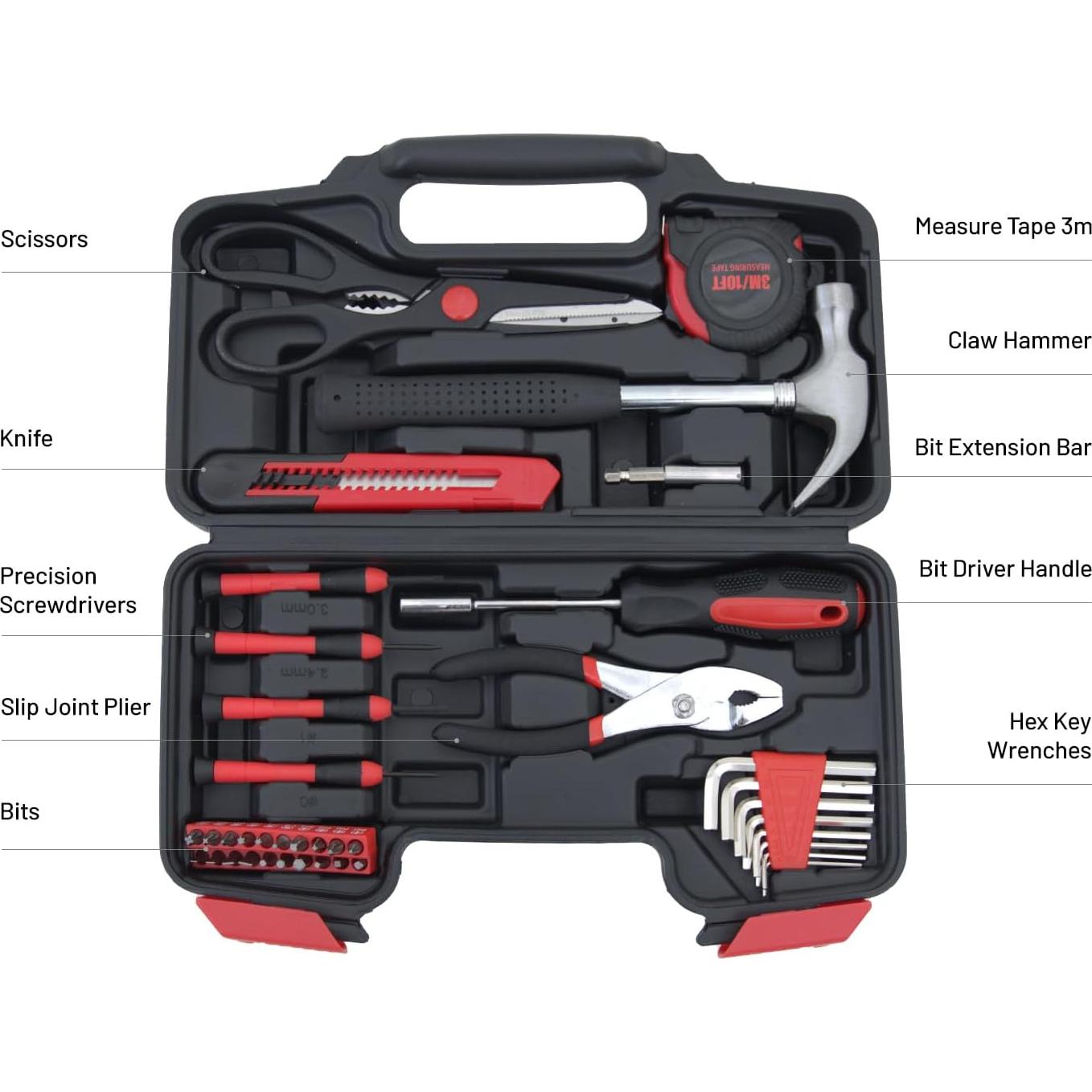 Kit de Herramientas HANTINSTINA 39 Piezas para Hogar y DIY