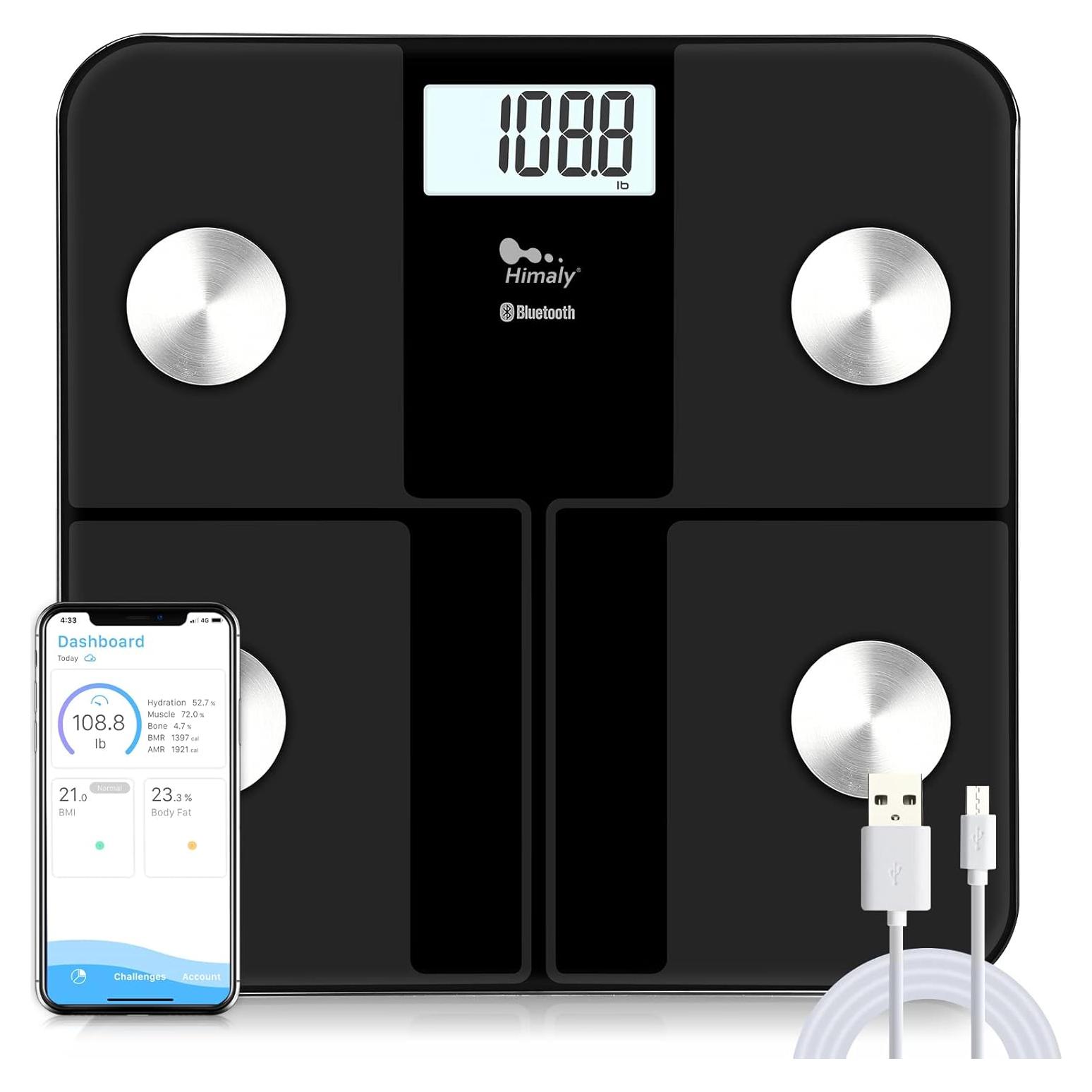 Báscula de Grasa Corporal Himaly Inteligente Bluetooth 181 kg