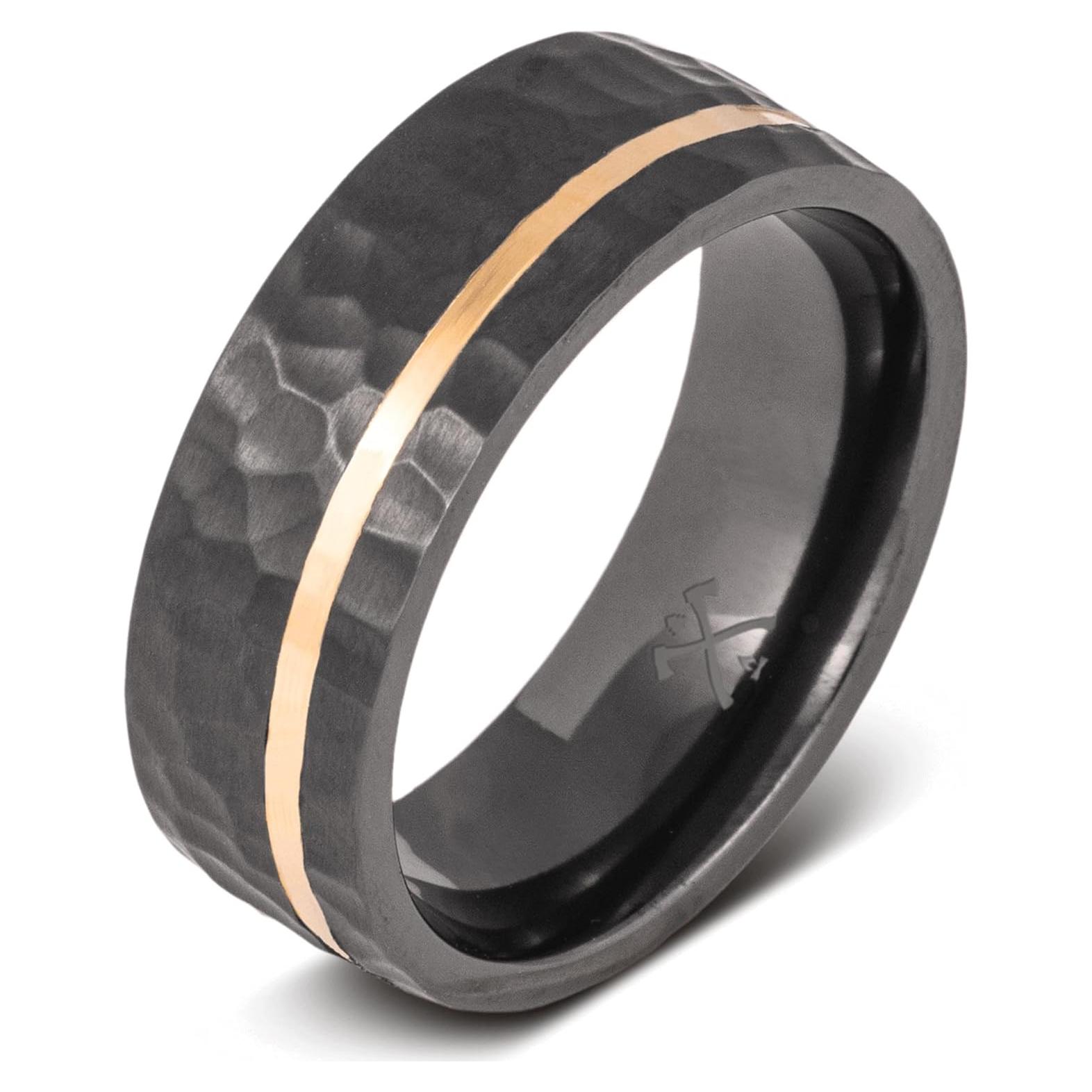 Anillo de boda para hombres Manly Bands tungsteno negro 8mm