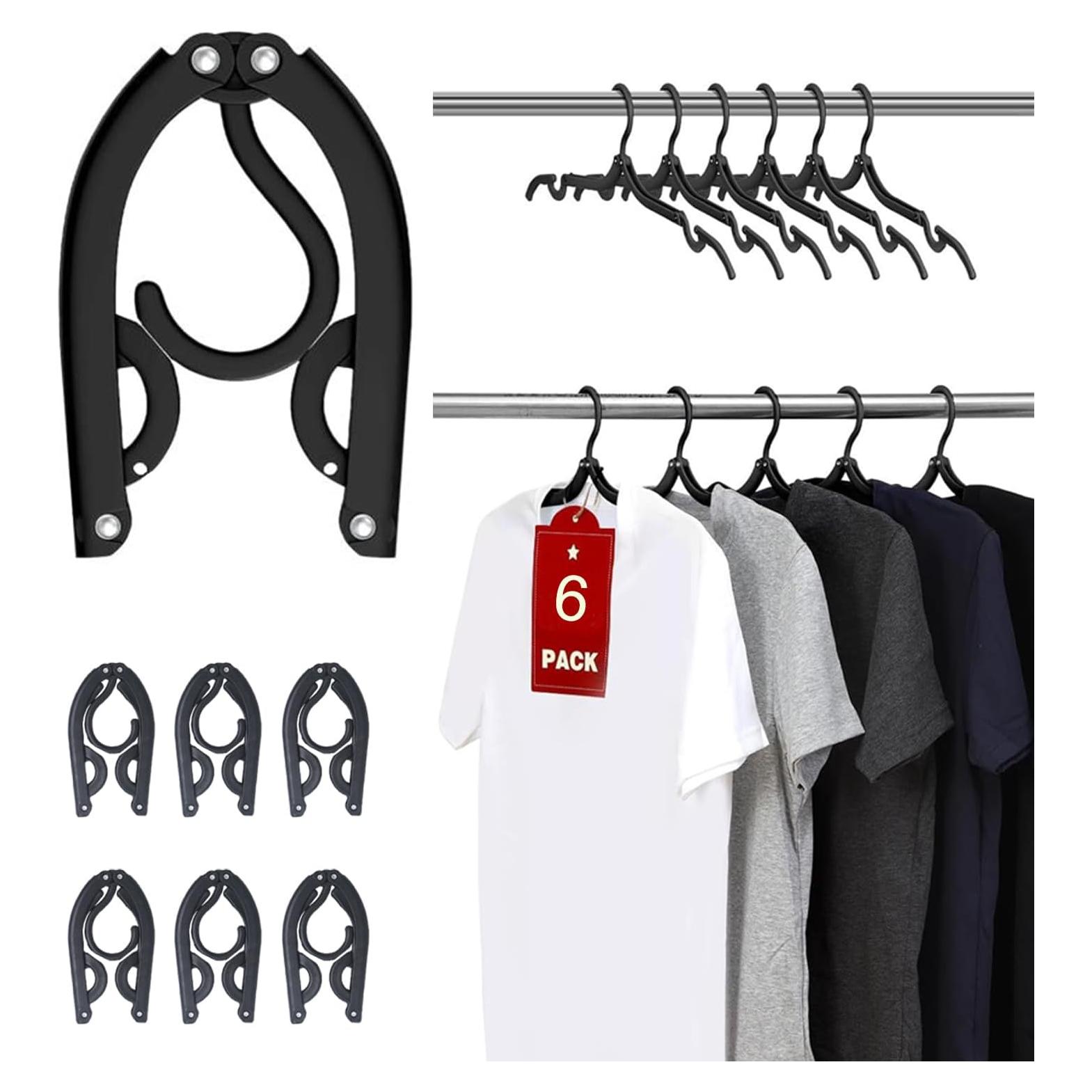 Perchas Plegables Indistar 6pcs Azul Menta para Viaje