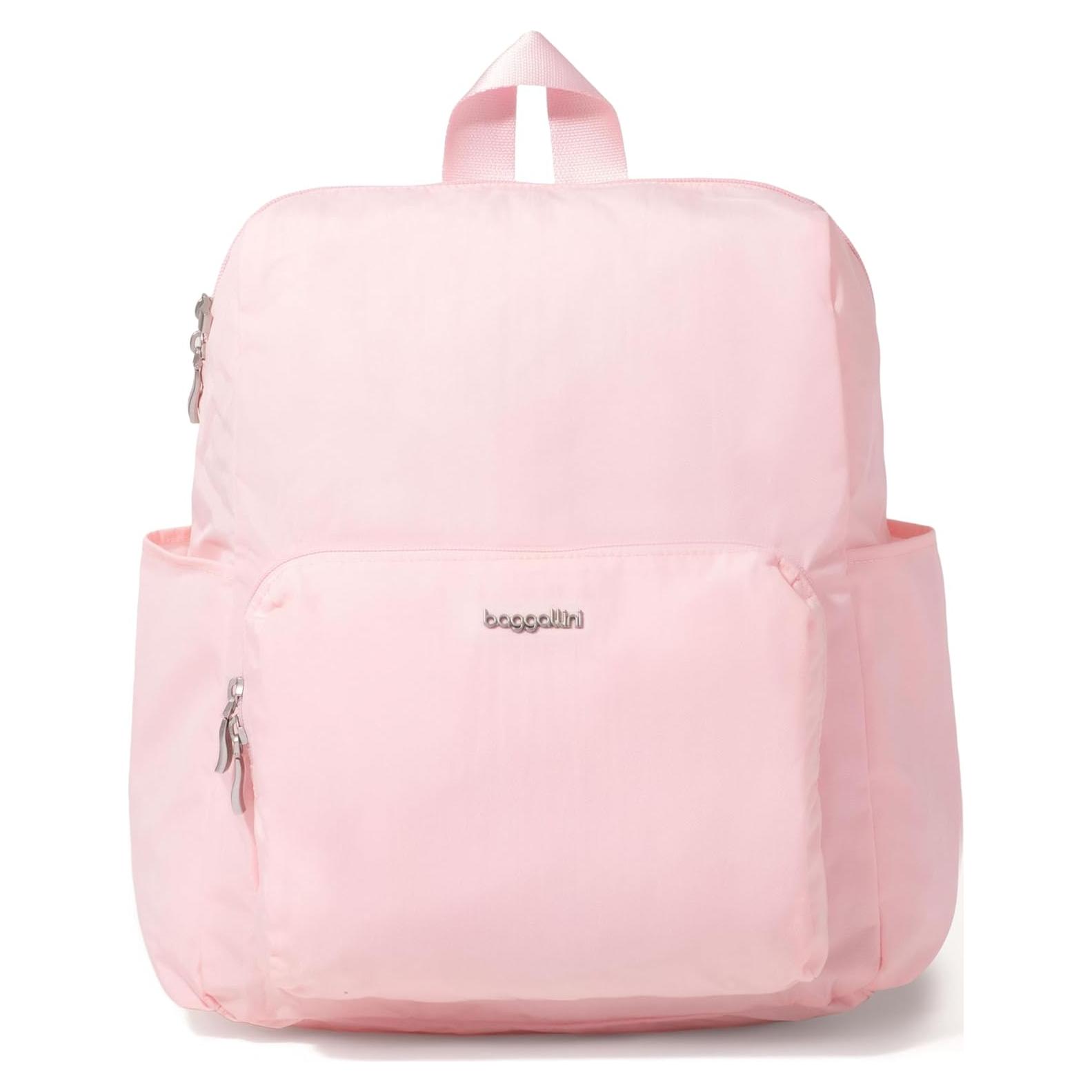Mochila de viaje plegable Baggallini Nylon Rosa 34.93x28.58 cm