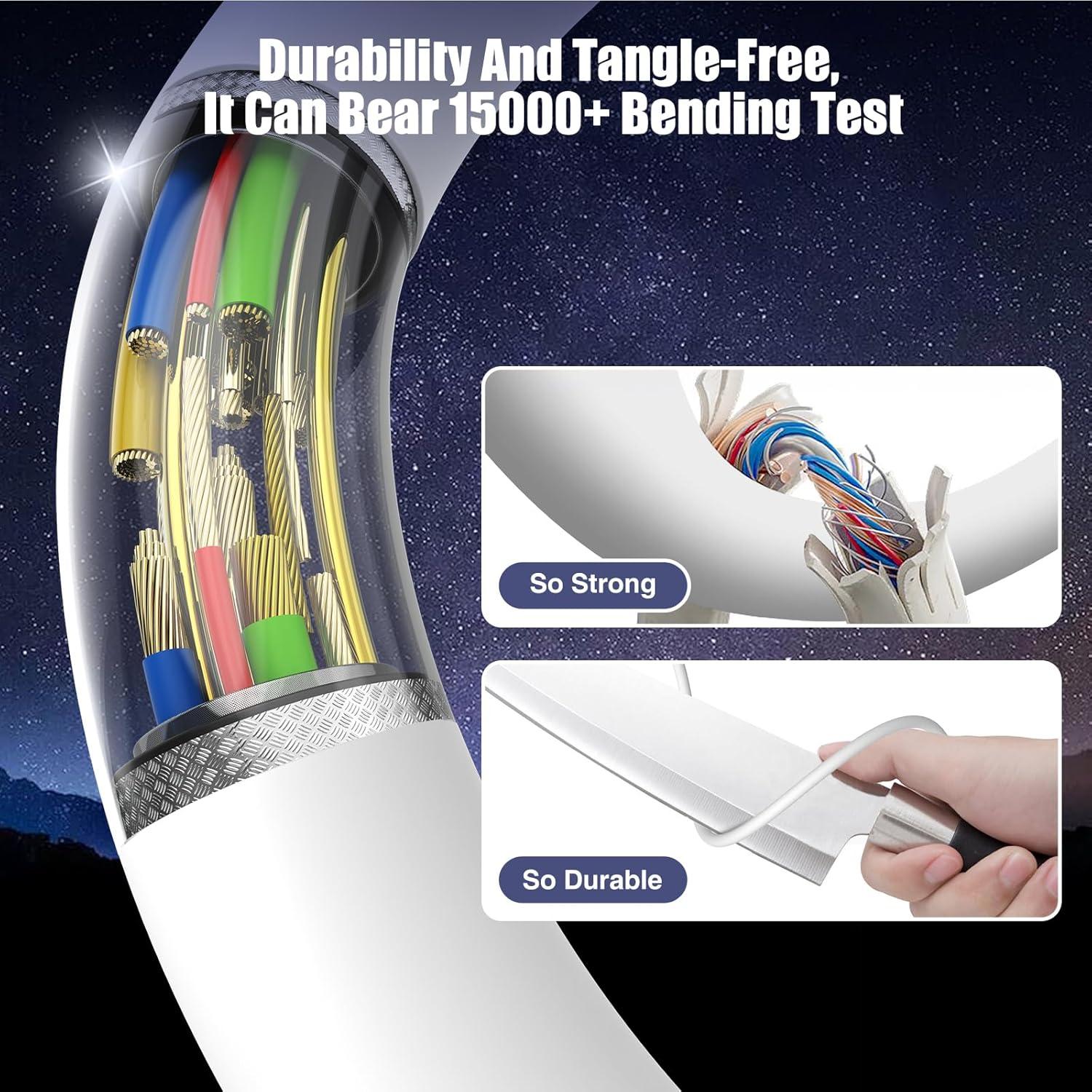 Paquete de 3 Cables USB C a USB C 60W - LOFPYE 1m, 2m, 3m