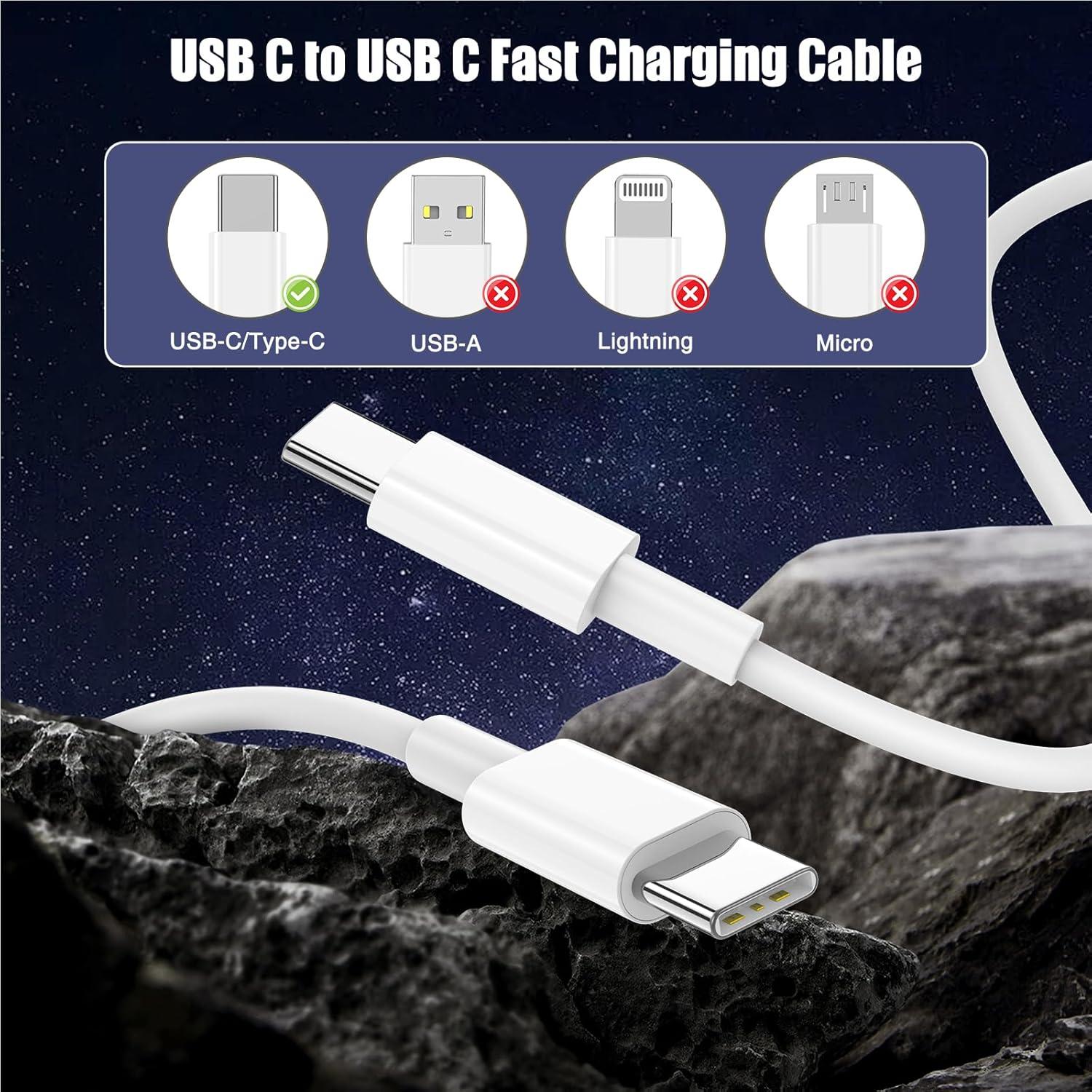Paquete de 3 Cables USB C a USB C 60W - LOFPYE 1m, 2m, 3m