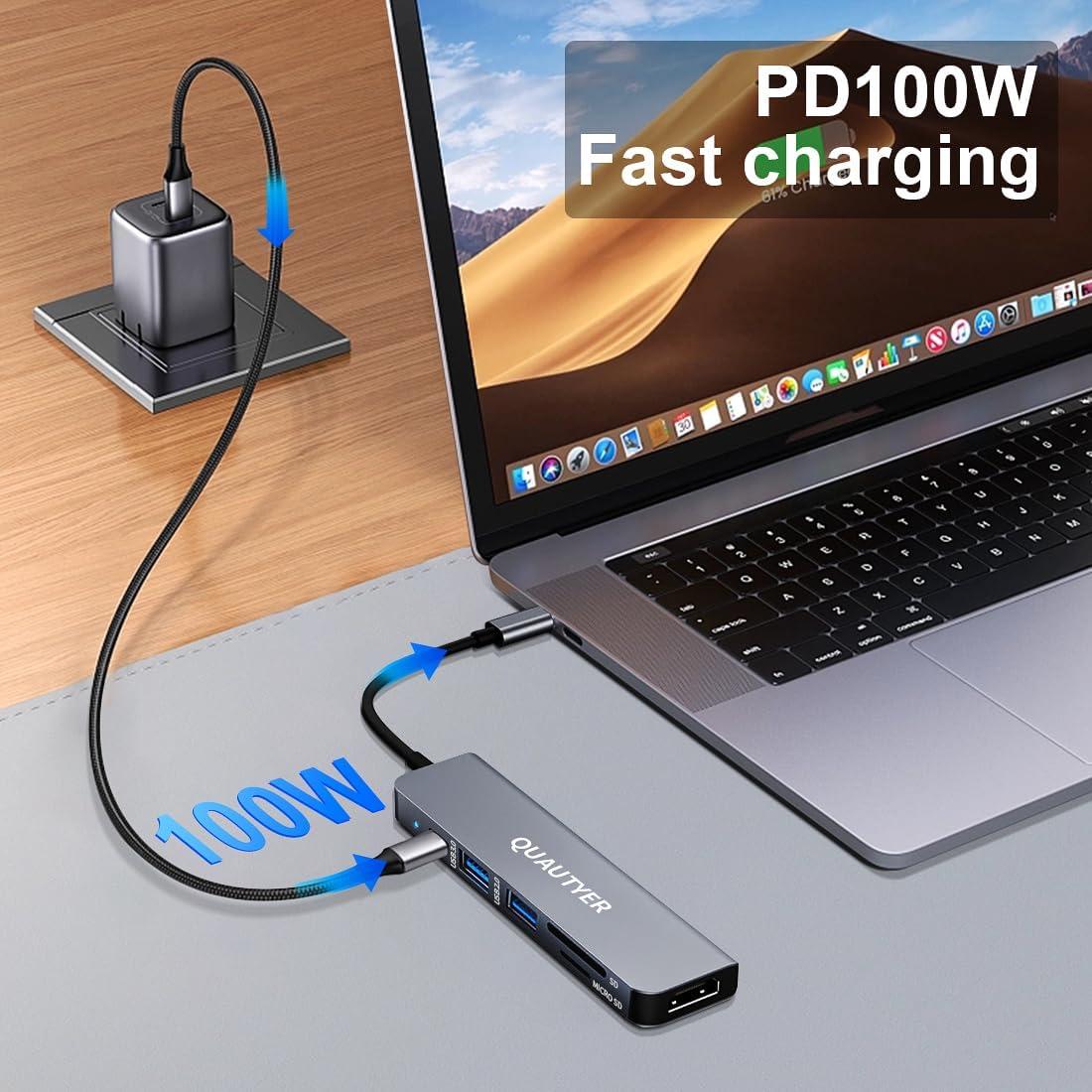 Adaptador Multiport USB C QUAUTYER para MacBook 4K HDMI