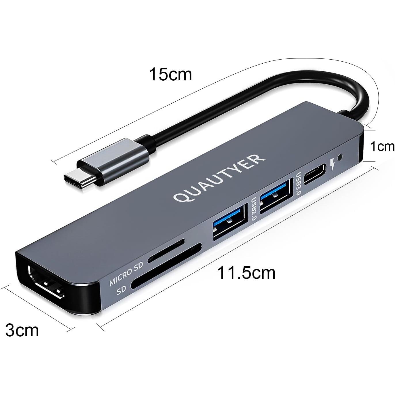Adaptador Multiport USB C QUAUTYER para MacBook 4K HDMI