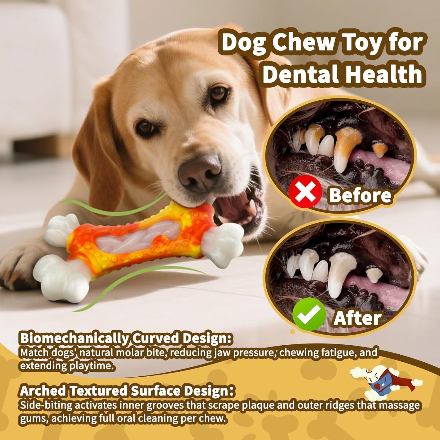 Juguete Indestructible para Perros Hanarook Hueso Naranja 19cm