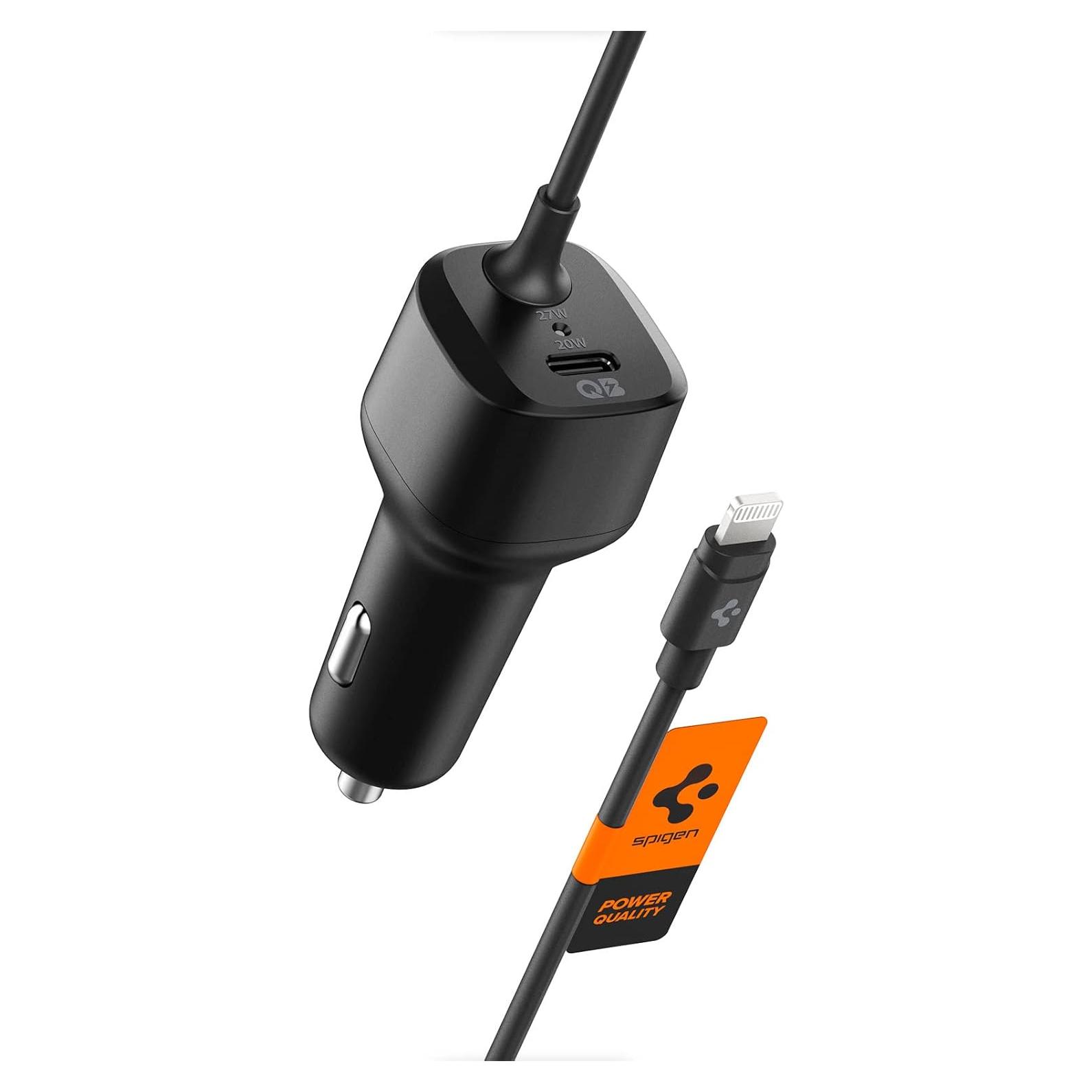 Cargador de coche Spigen USB-C 47W con cable Lightning 20W